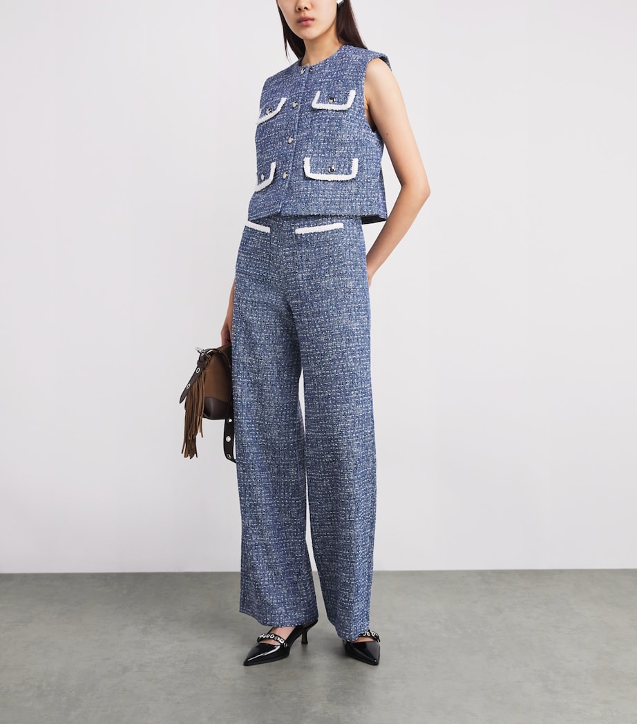 Tweed Sleeveless Top BLUE Image 2