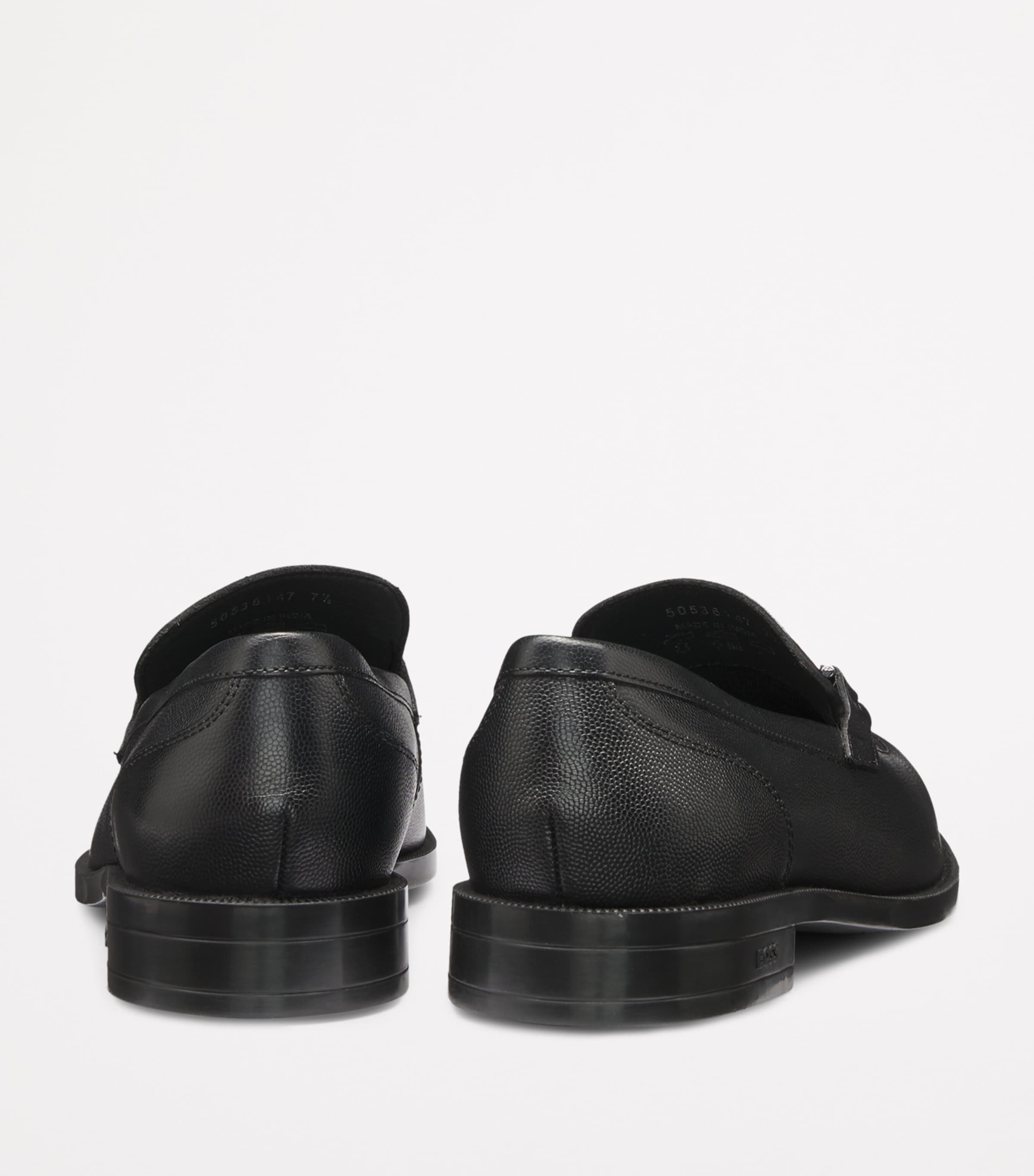 BOSS Black Leather Logo Hardware Loafers | Harrods US