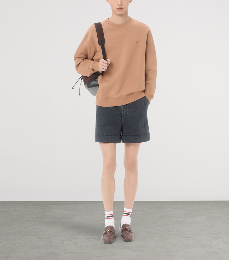 Valentino Mens Cotton VLogo Sweatshirt Image 2
