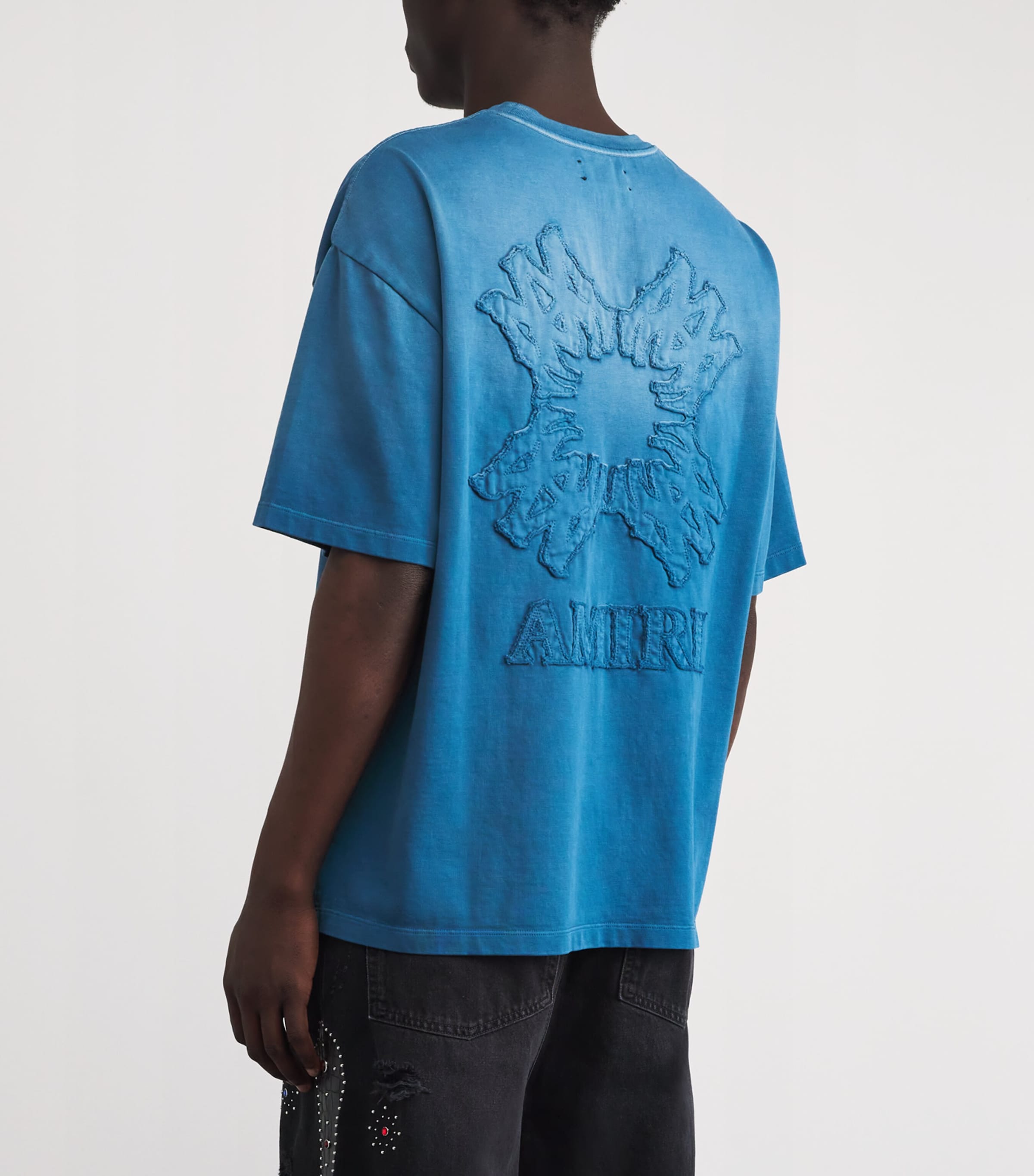 AMIRI Mens Oversized Quad T-Shirt Dark Indigo Image 5