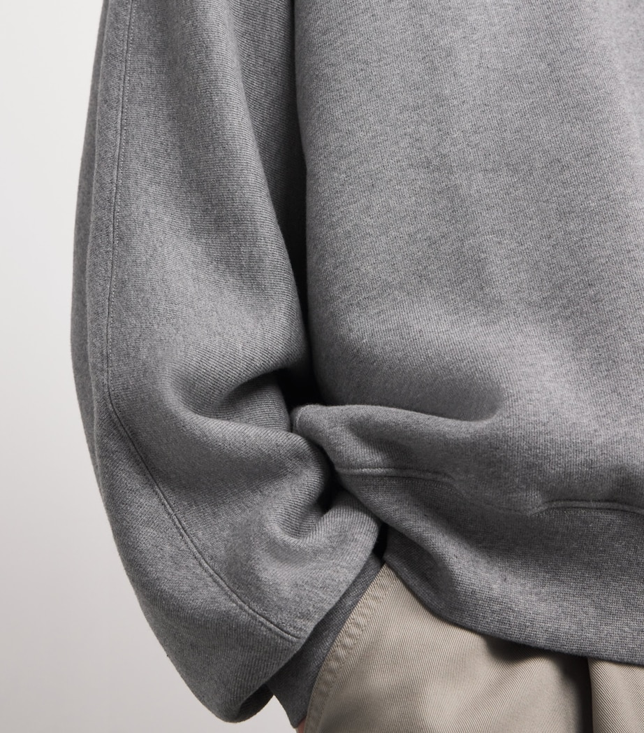 Cotton Quarter-Zip Idris Sweatshirt A1027-GRYHR Image 6