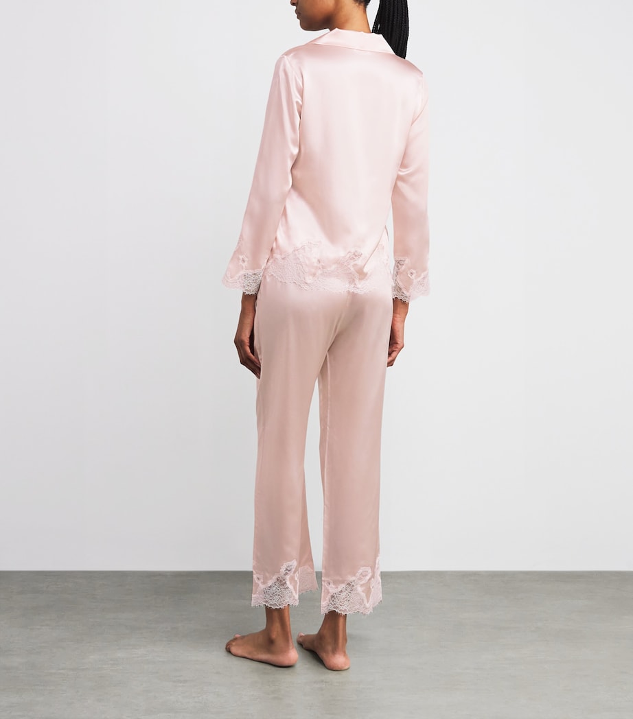 Silk Lace-Trim Luella Pyjama Set PINK Image 3