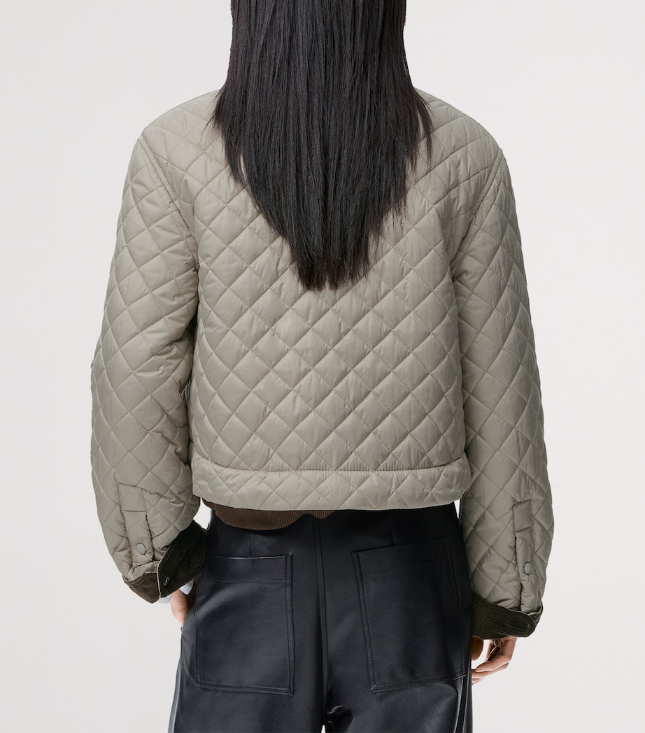 Corduroy-Collar Quilted Jacket MEDIUM GREY Image 4