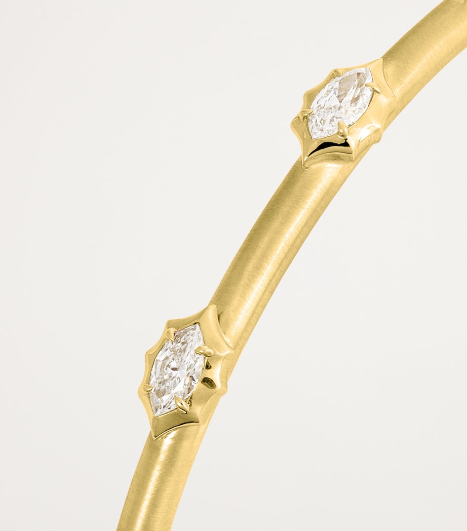 Small Yellow Gold and Diamond Plié Maverick Station Bangle YELLOW GOLD Image 5