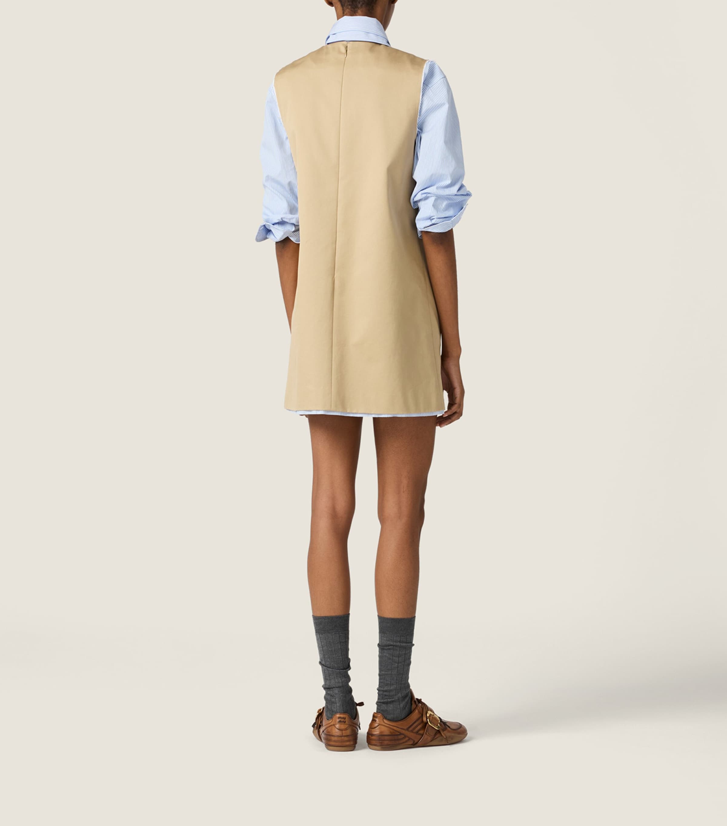 Miu Miu Womens Cotton Chino Mini Dress Image 3