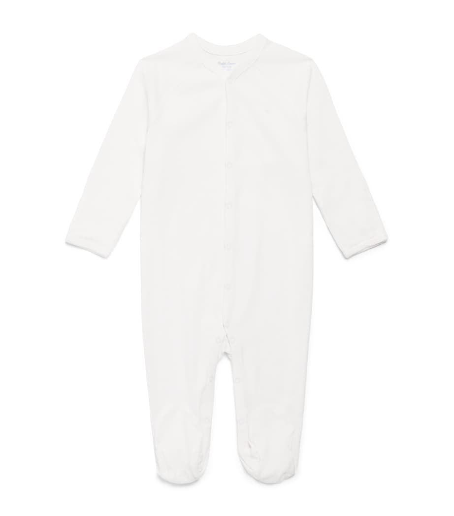 Ralph Lauren Kids Cotton Polo Pony All-In-One (0-12 Months) White Image 1