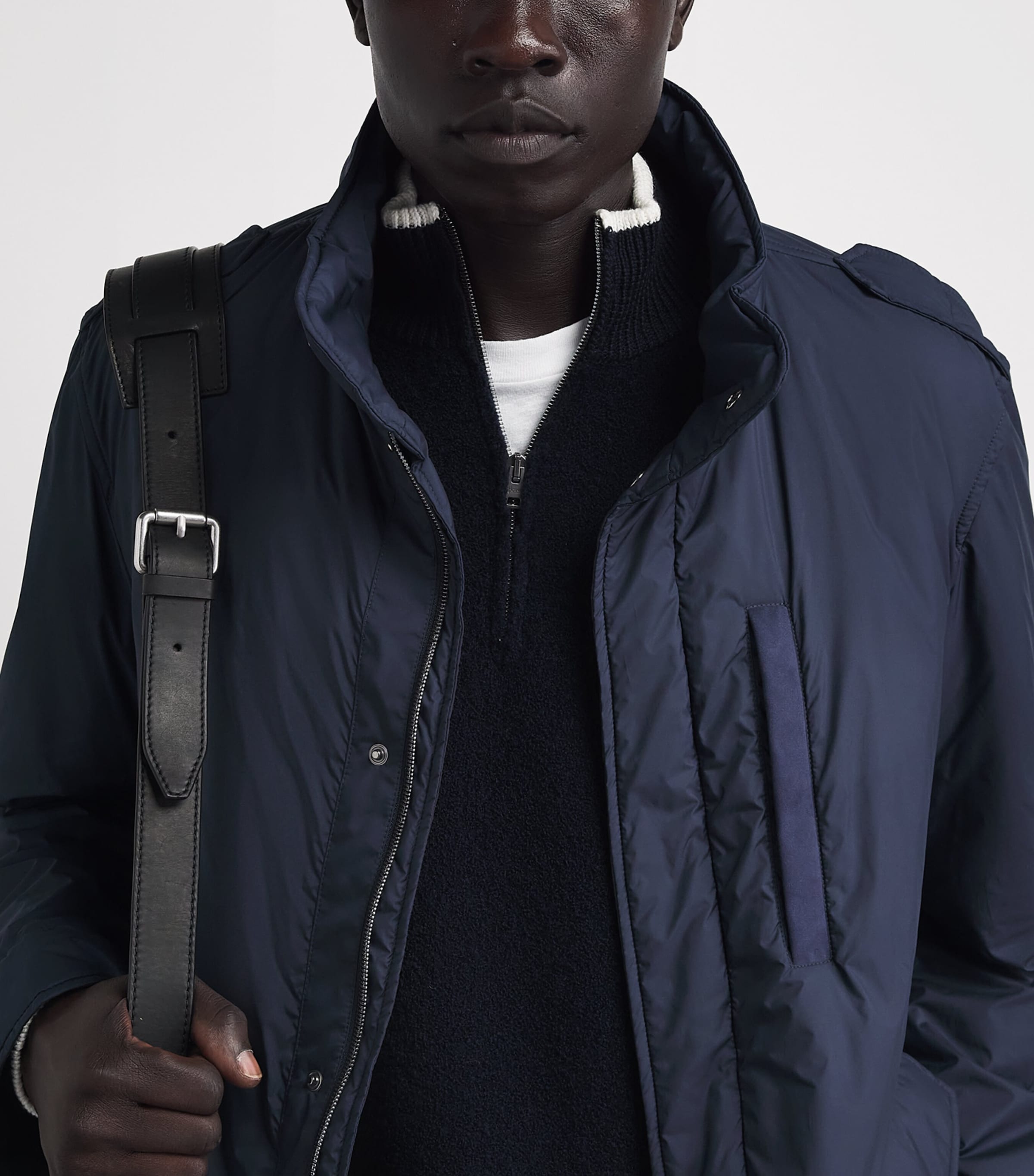 Herno Mens Technical Padded Jacket Blue Image 3