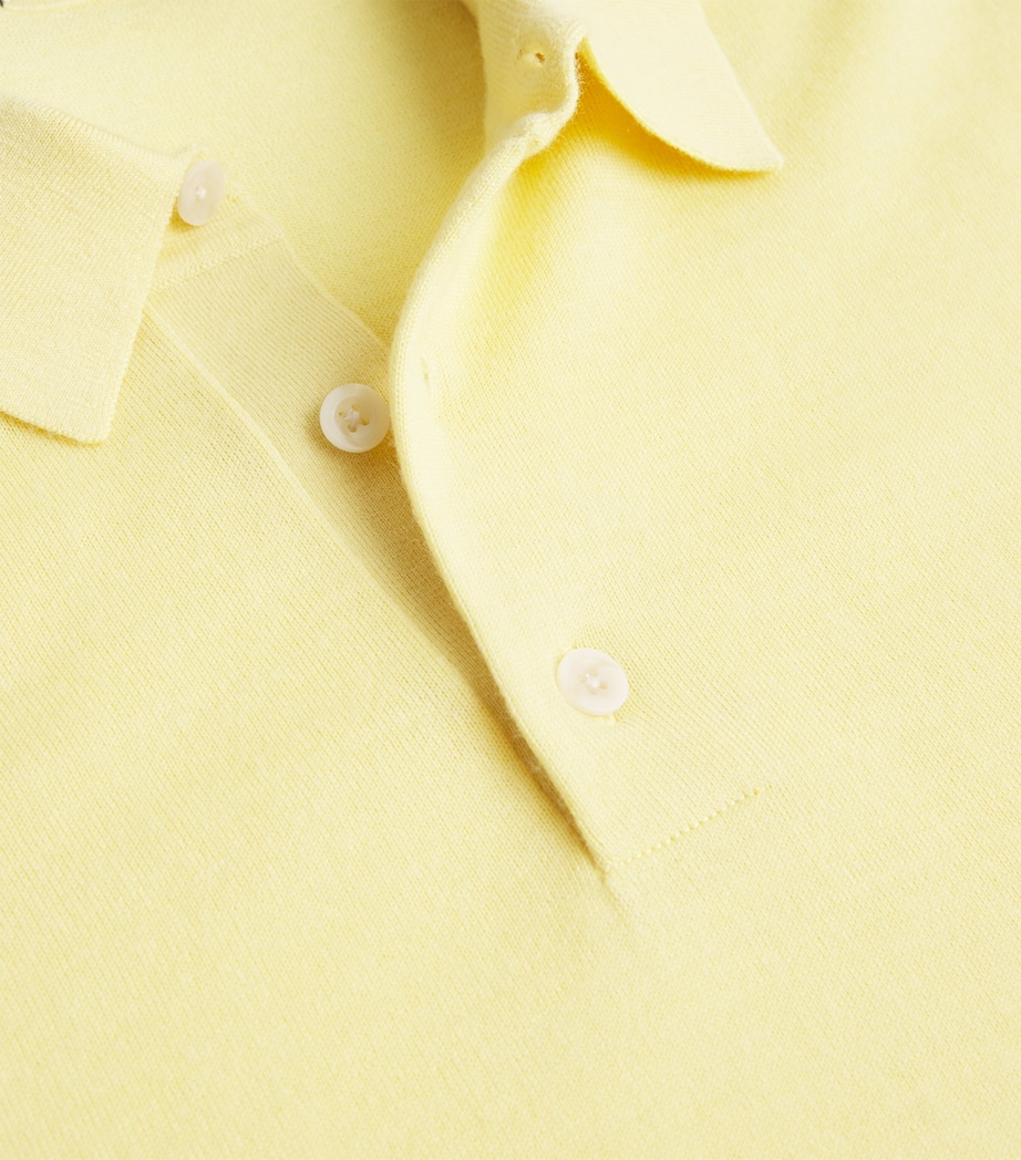 Wool-Cashmere Featherweight Polo Sweater GOLDEN HAZE-716GDH Image 5