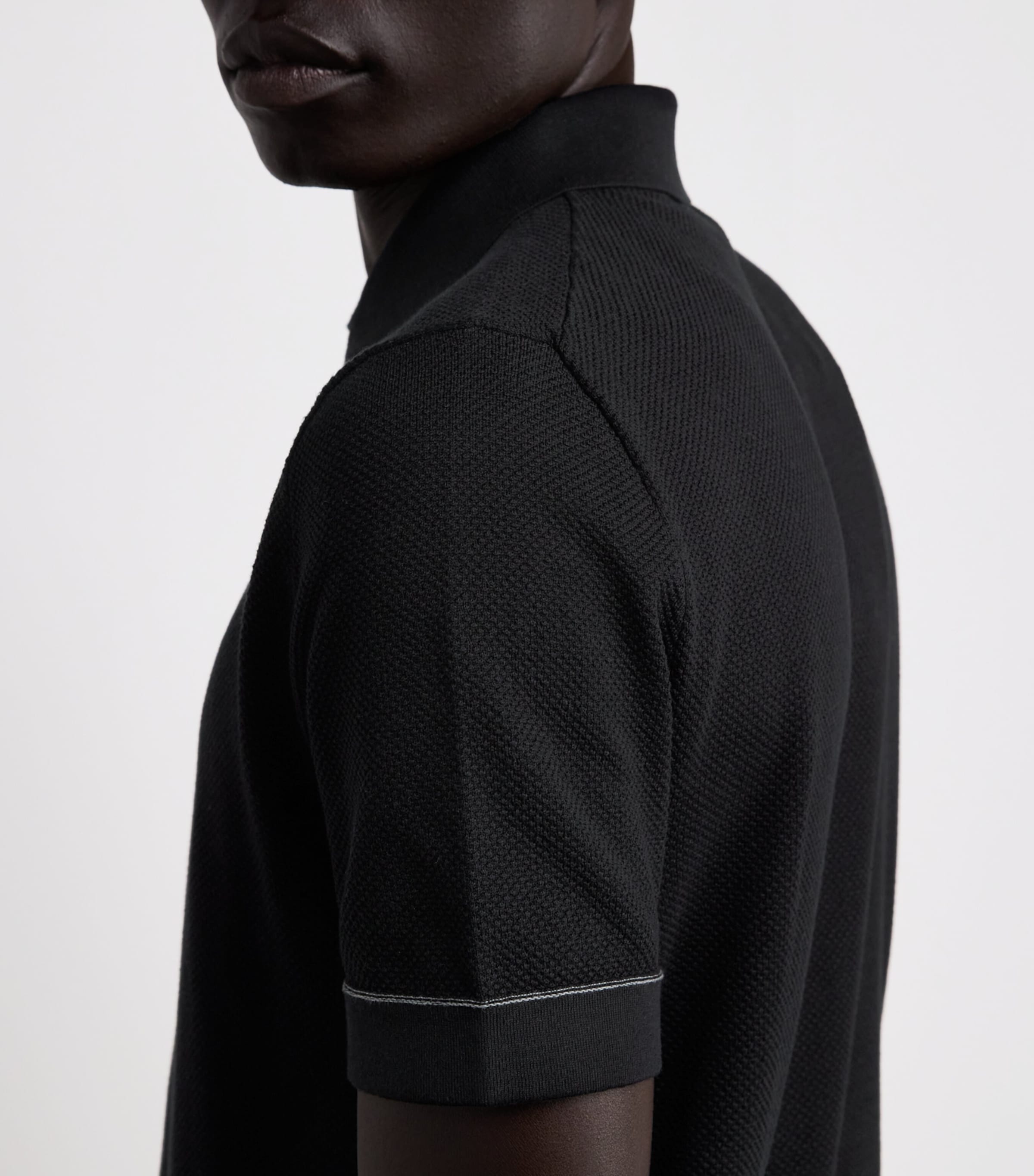 Brioni Black Sea Island Cotton Polo Shirt | Harrods US