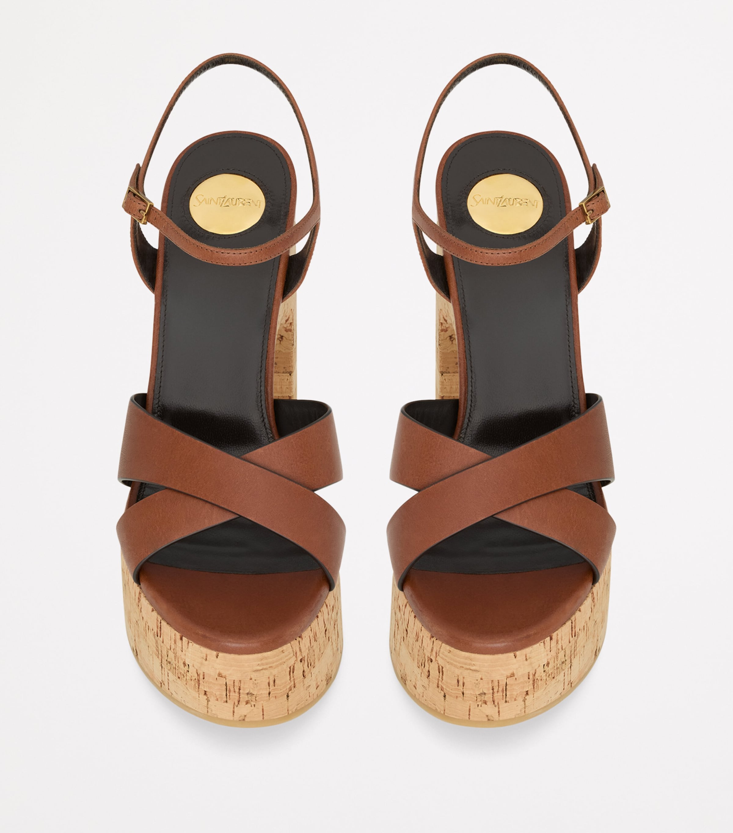 Saint Laurent Leather Bianca Platform Sandals 85 | Harrods US