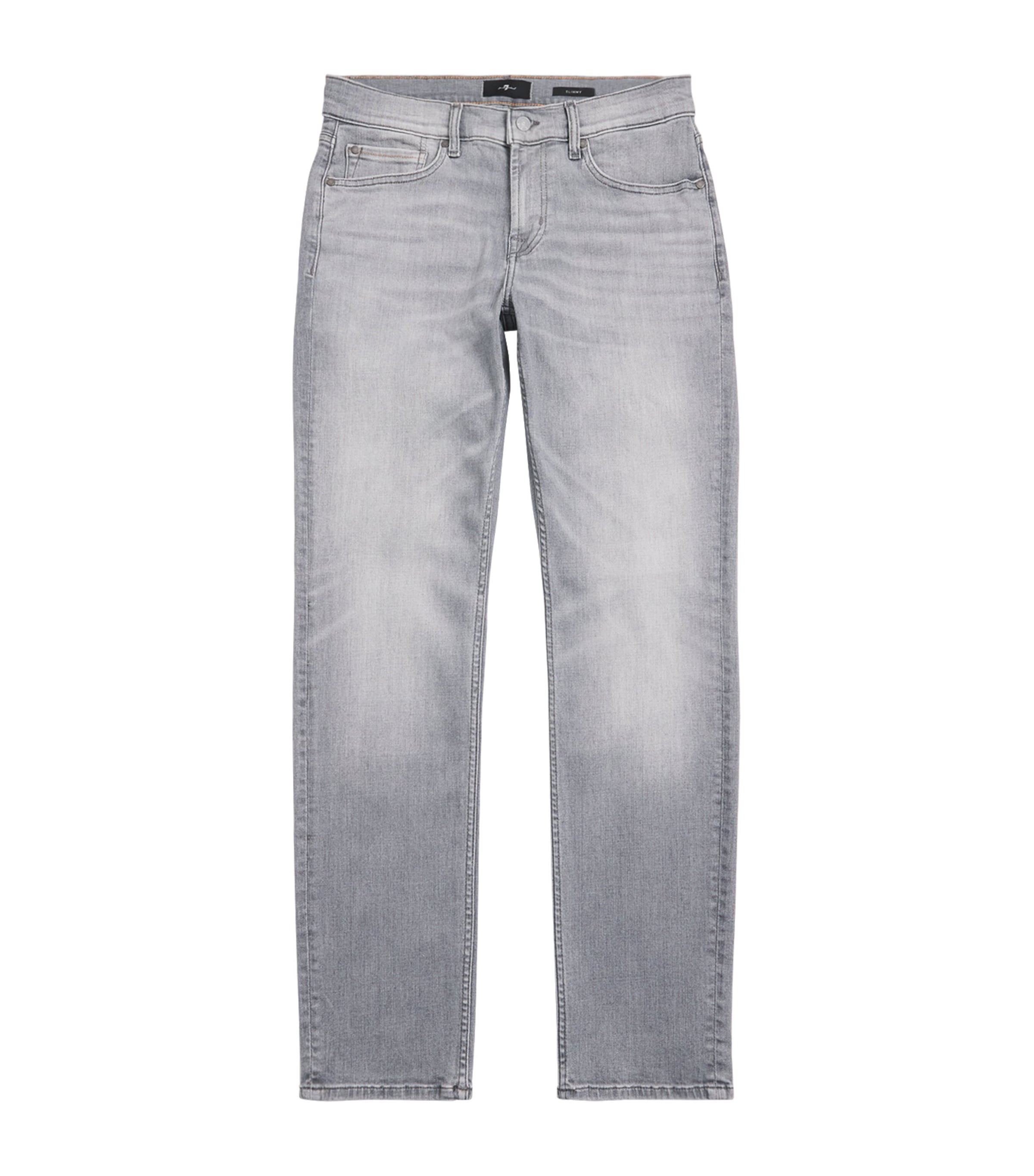 7 For All Mankind Slimmy Straight Jeans In Gray