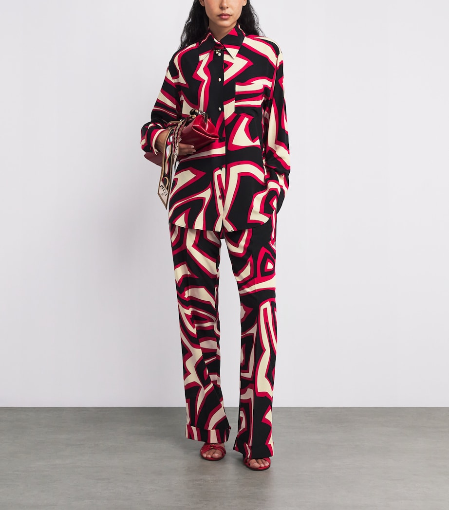 Silk Labirinto Print Trousers 051/GOLD RED Image 2
