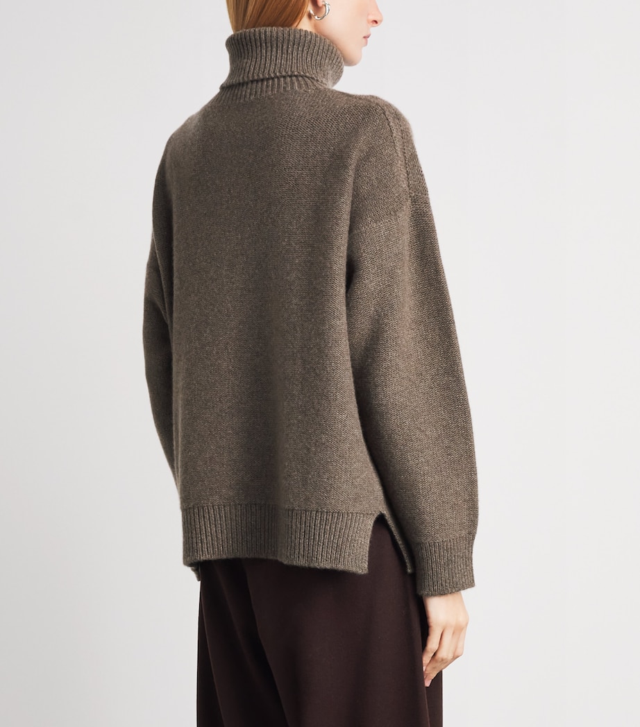 Johnstons Of Elgin Womens Cashmere Maggie Rollneck Sweater Heathcot Image 5
