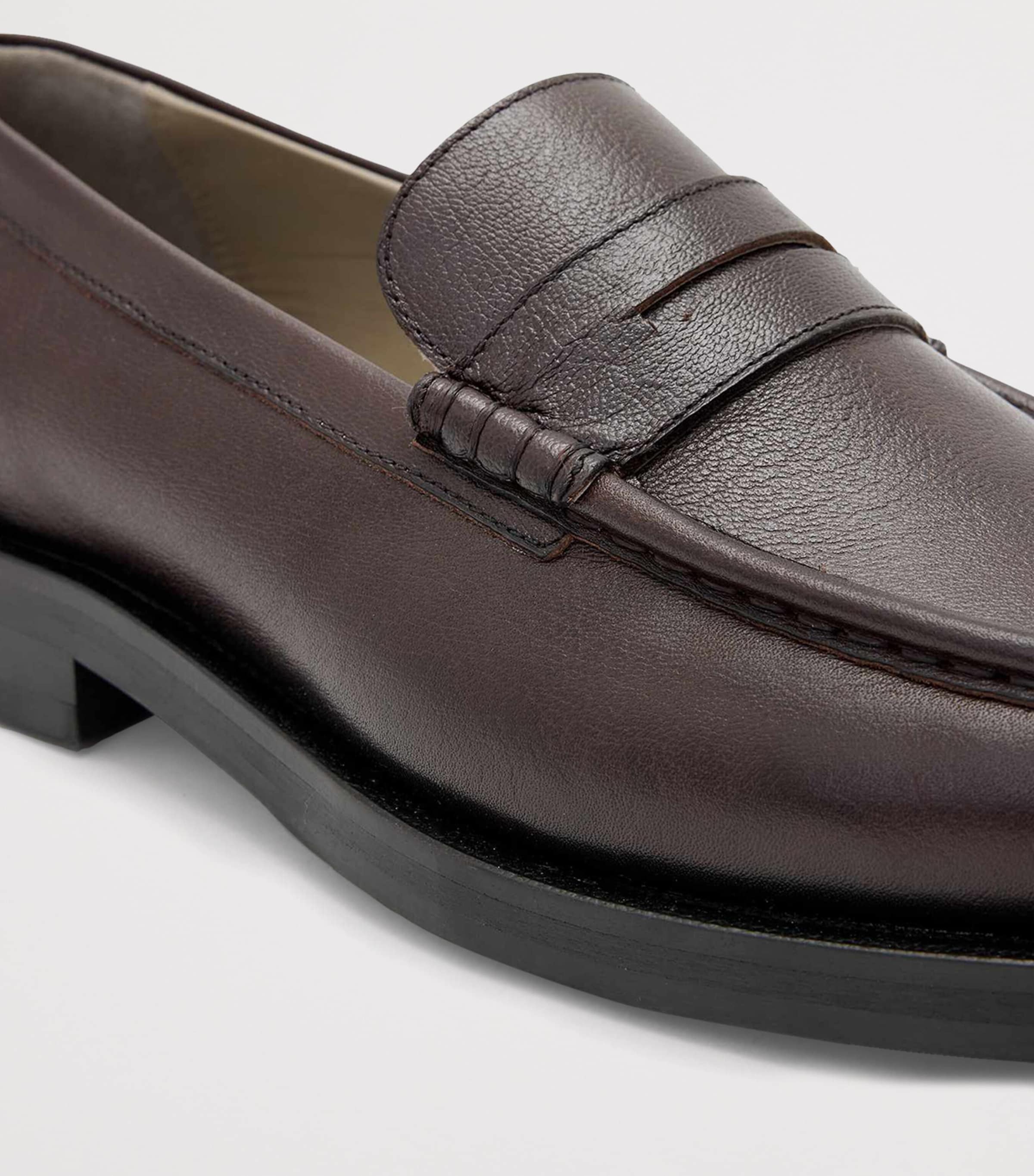 AllSaints Leather Bloom Loafers Oxblood Red Image 6