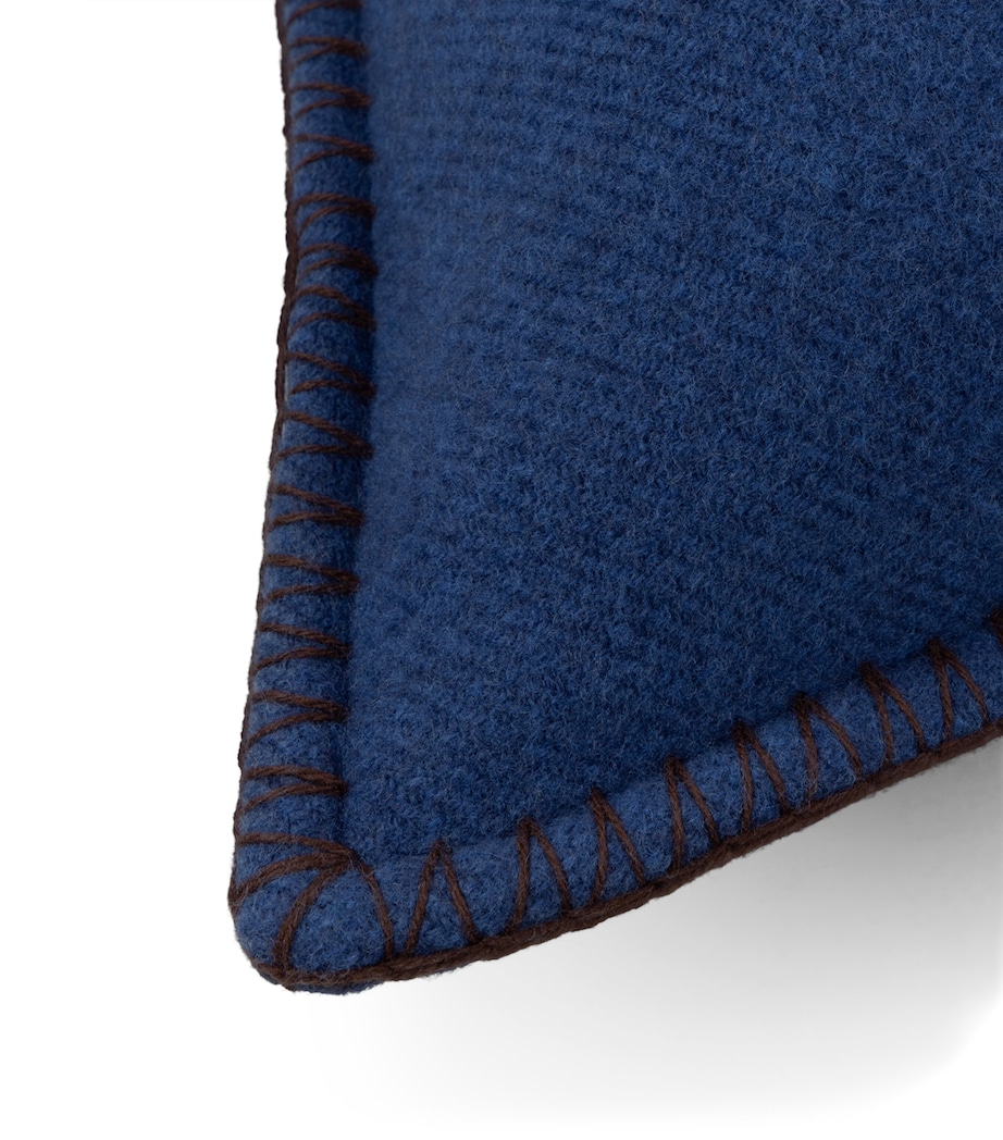 Begg x Co Merino Wool Kelsey Maze Cushion (51cm x 51cm) Blue Mocha Image 2