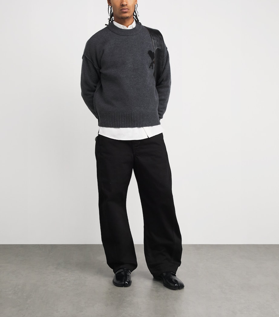 Wool Logo Sweater 0504 - GRIS CHINE/ NOIR Image 2