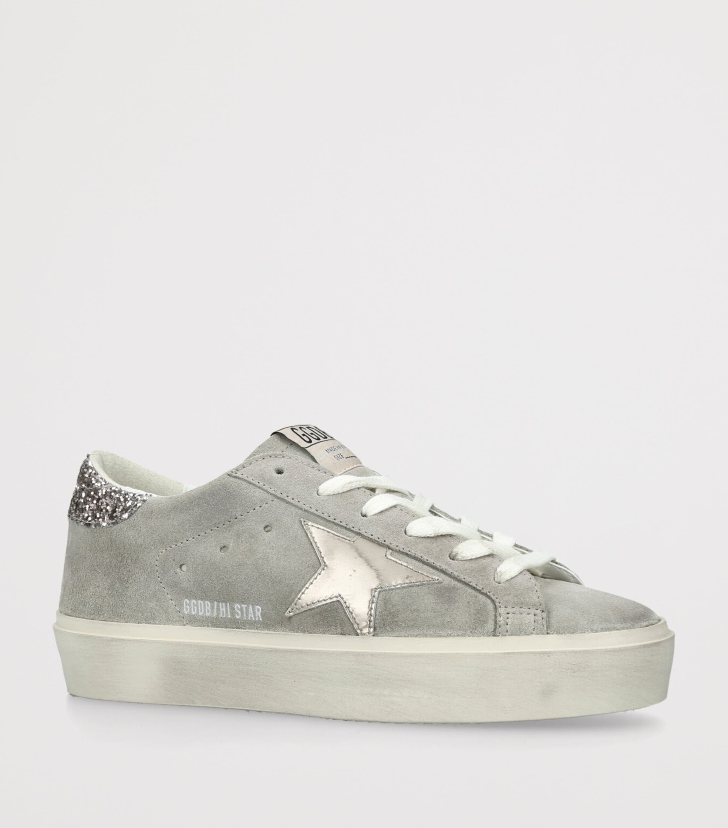 Golden Goose Suede Hi Star Sneakers Silver Com Image 3