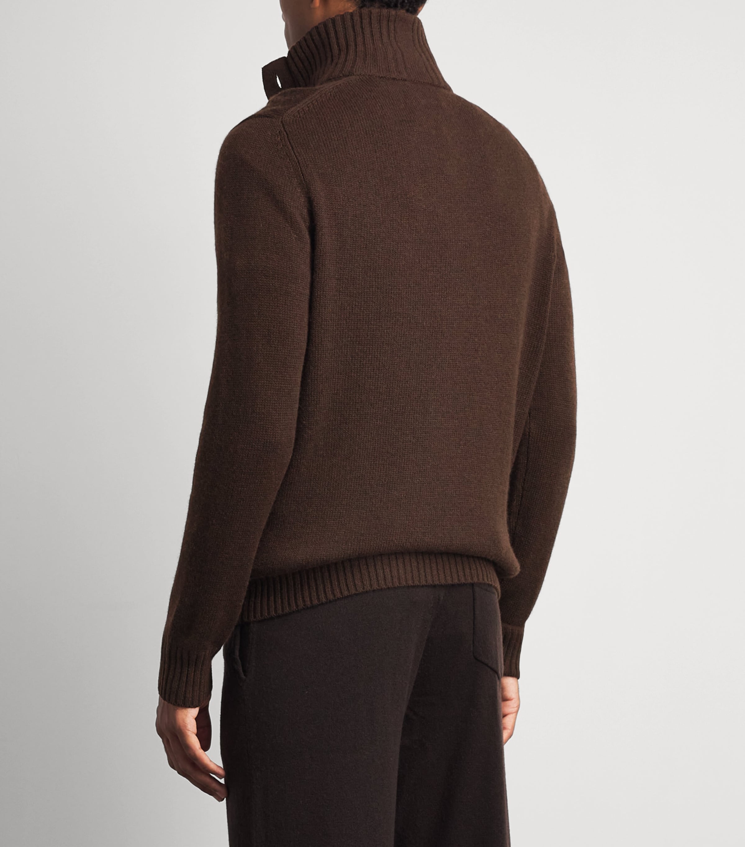 Allude Mens Wool-Cashmere High-Neck Sweater Image 5