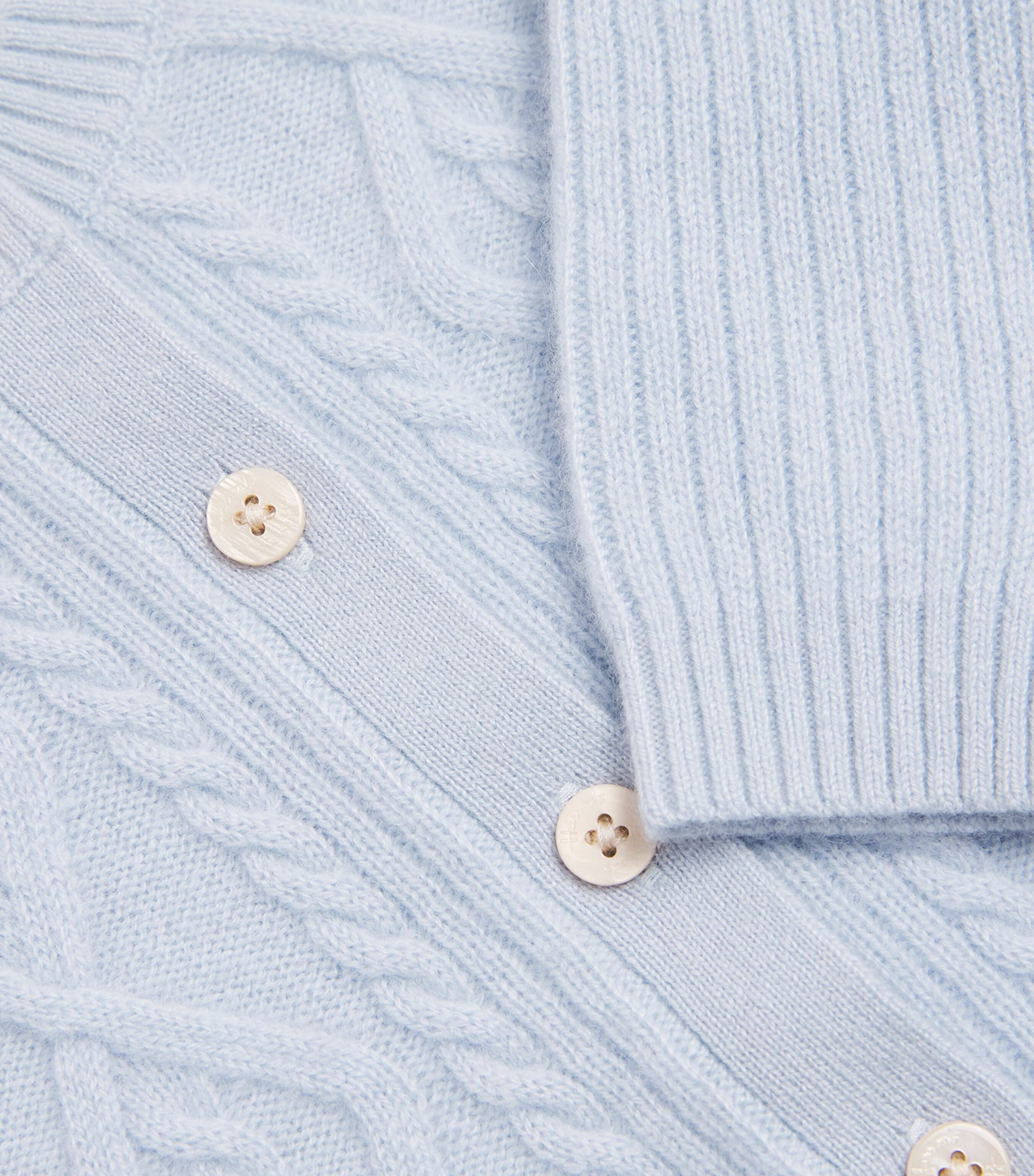 Cashmere Cable-Knit Cardigan (0-18 Months) BLUE Image 4