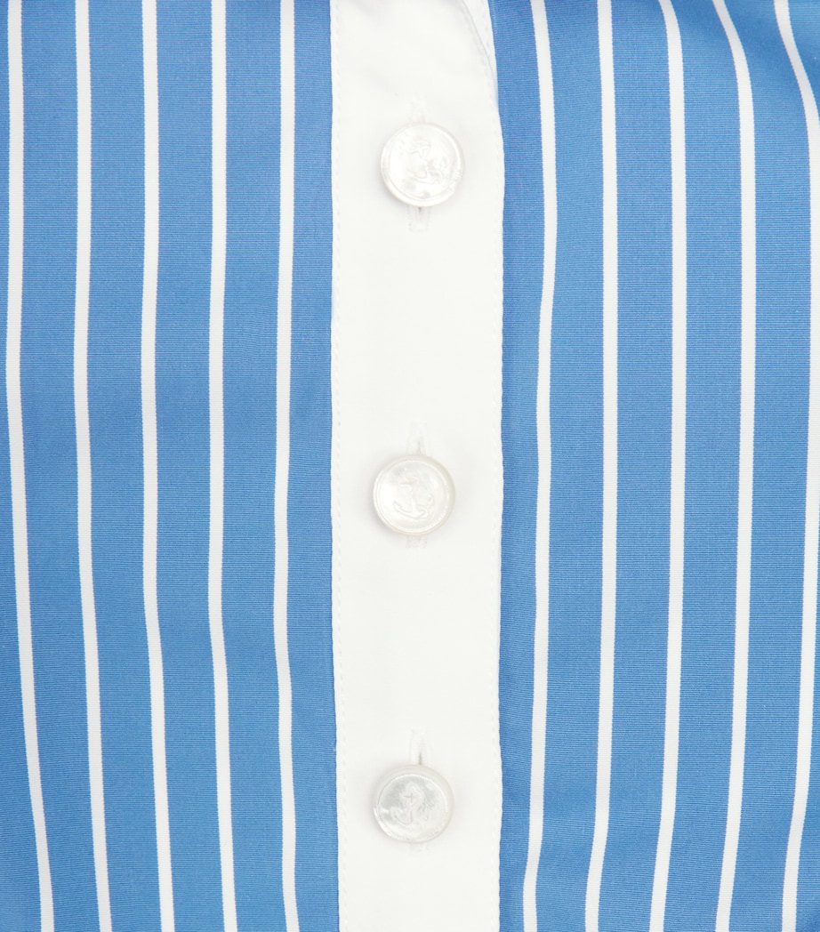 Cotton Stripe Halter Top MEDIUM BLUE Image 2