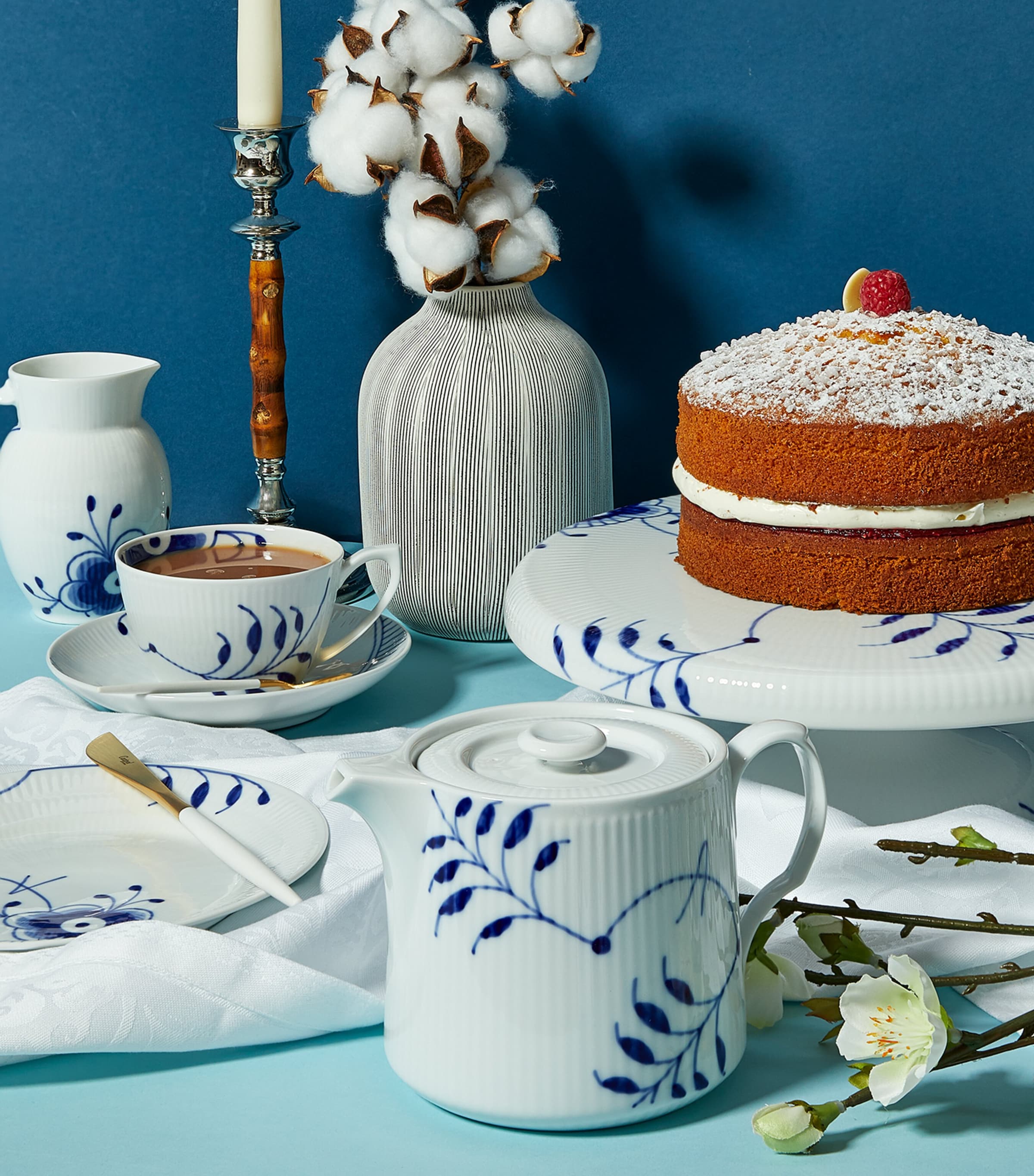 Blue Fluted Mega Teapot BLUE Image 3