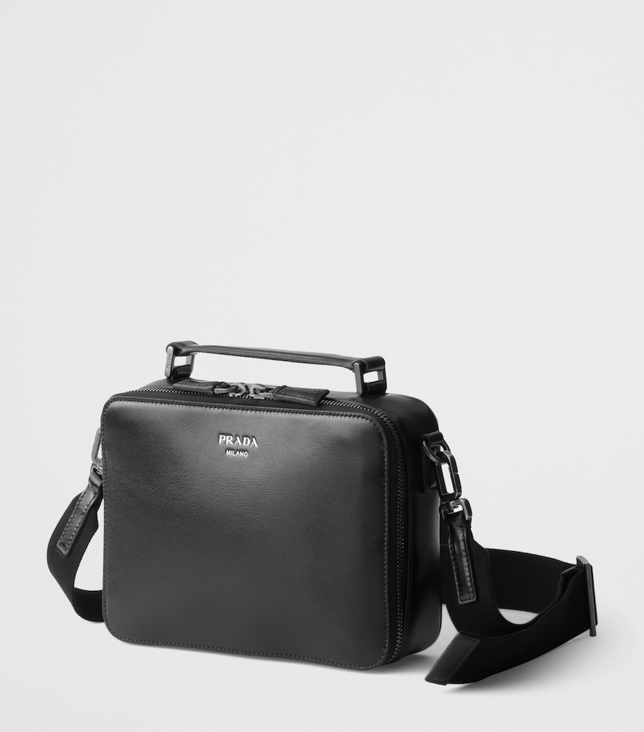 Prada Leather Brique Cross-Body Bag Black Image 3