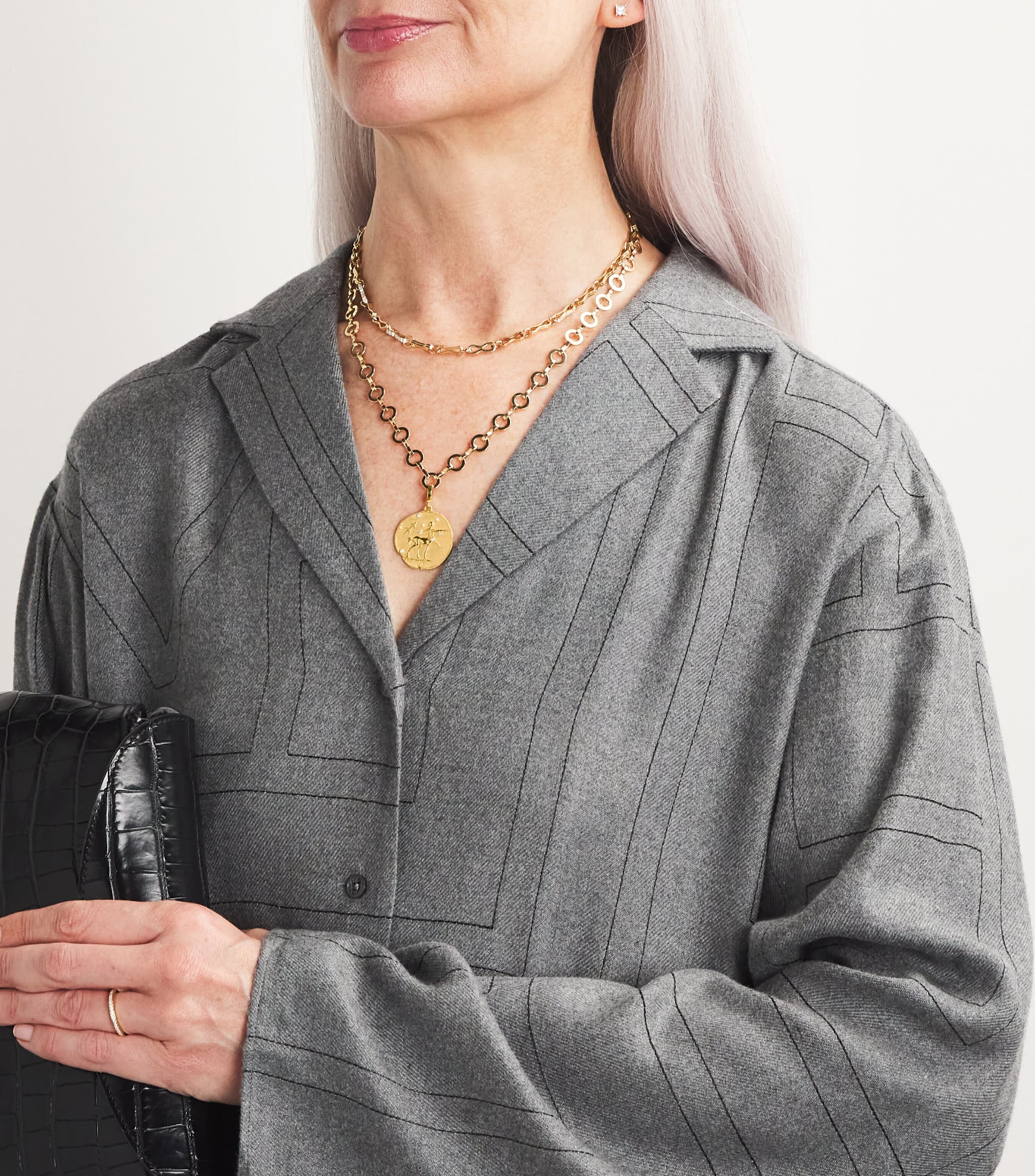 Large Yellow Gold Zodiac Sagittarius Coin Charm YELLOW GOLD Image 2