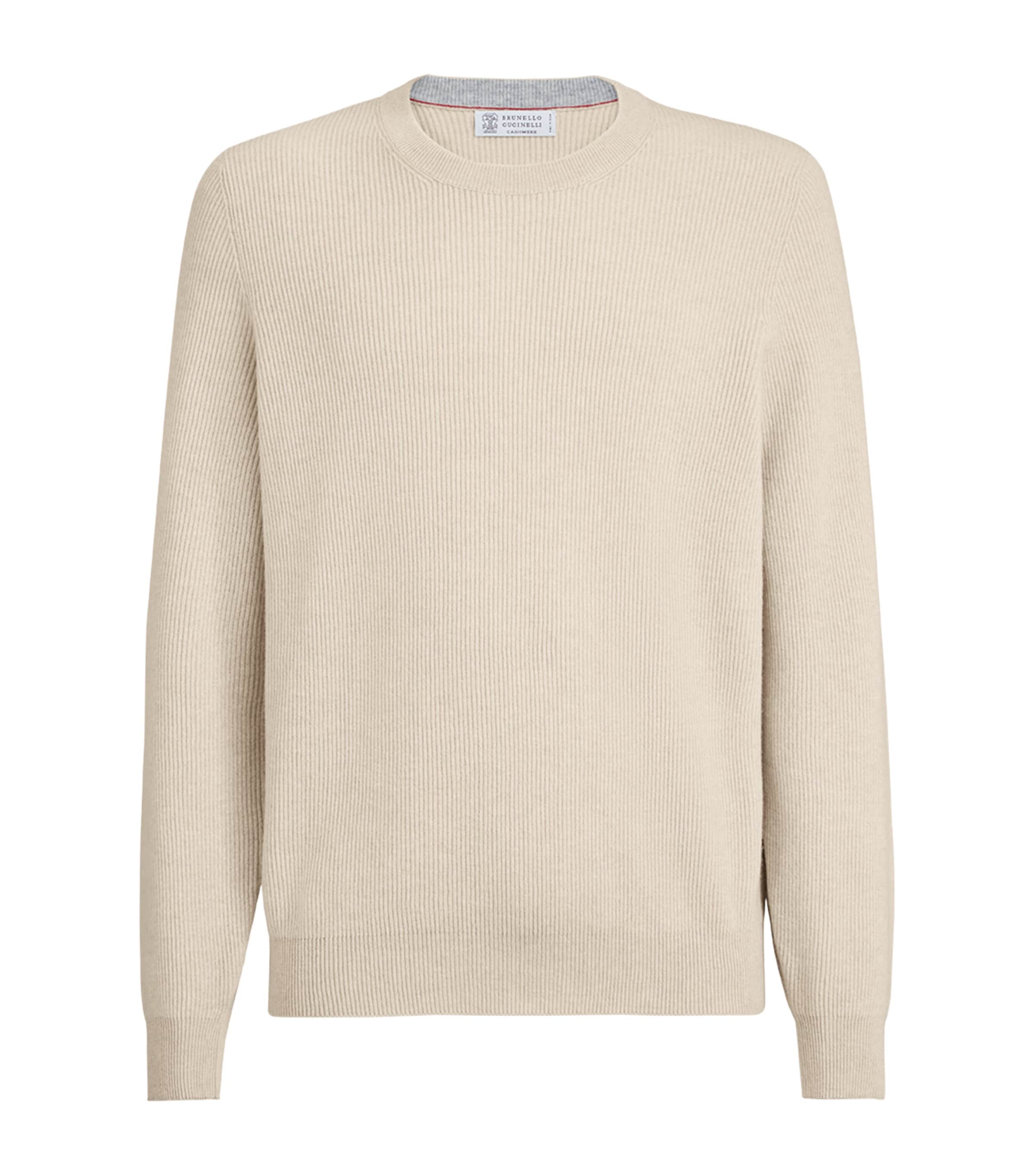 Brunello Cucinelli Mens Cashmere Ribbed Sweater Image 1