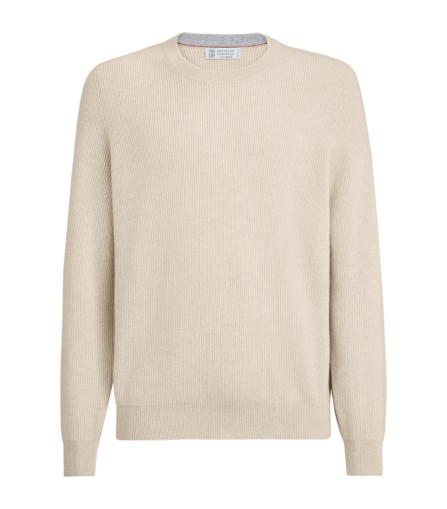 Brunello Cucinelli Mens Cashmere Ribbed Sweater Image 1