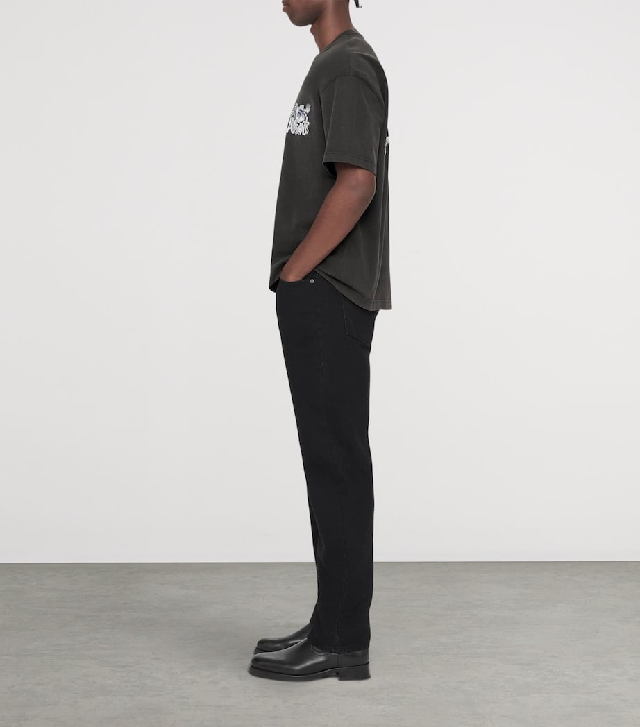 AllSaints Mens Organic Cotton Battles T-Shirt Washed Black Image 8