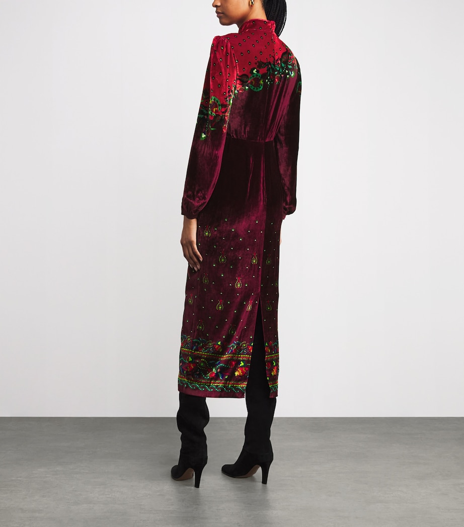 Velvet Budapest Trail Print Domino Midi Dress 2397/39-BDA TRL PLMT Image 3