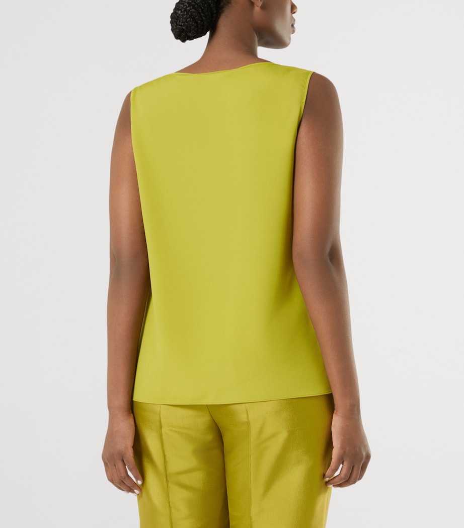 Marina Rinaldi Womens Embellished V-Neck Top Olive Green Image 3