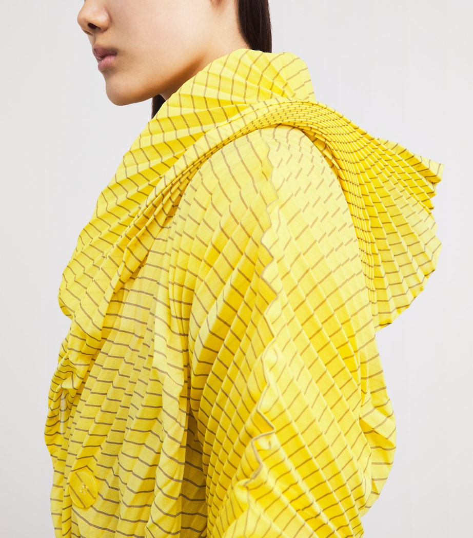 Hand Pleats Stripe Coat YELLOW-HUED Image 6