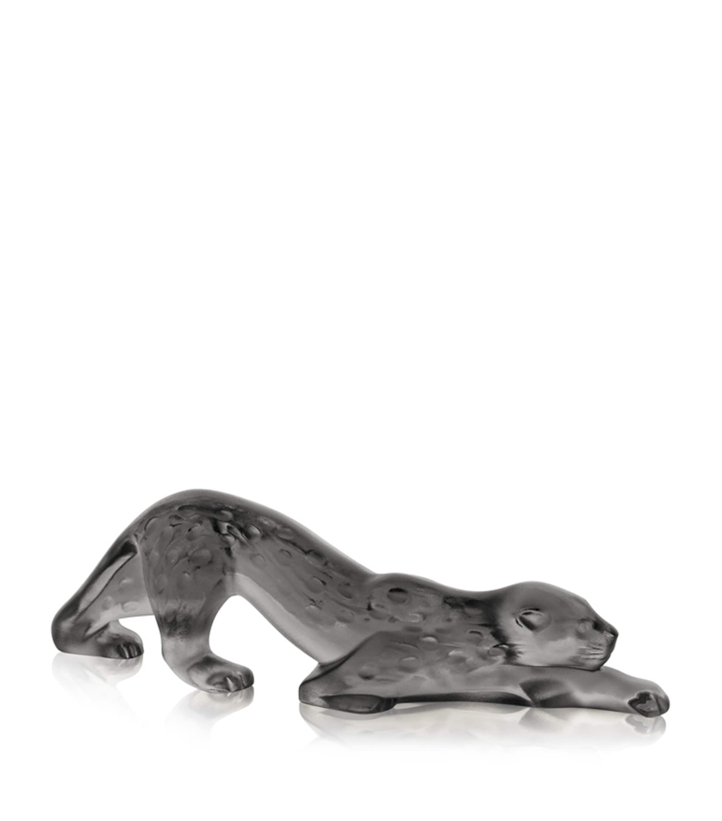 Lalique Zeila Panther Sculpture In Gray