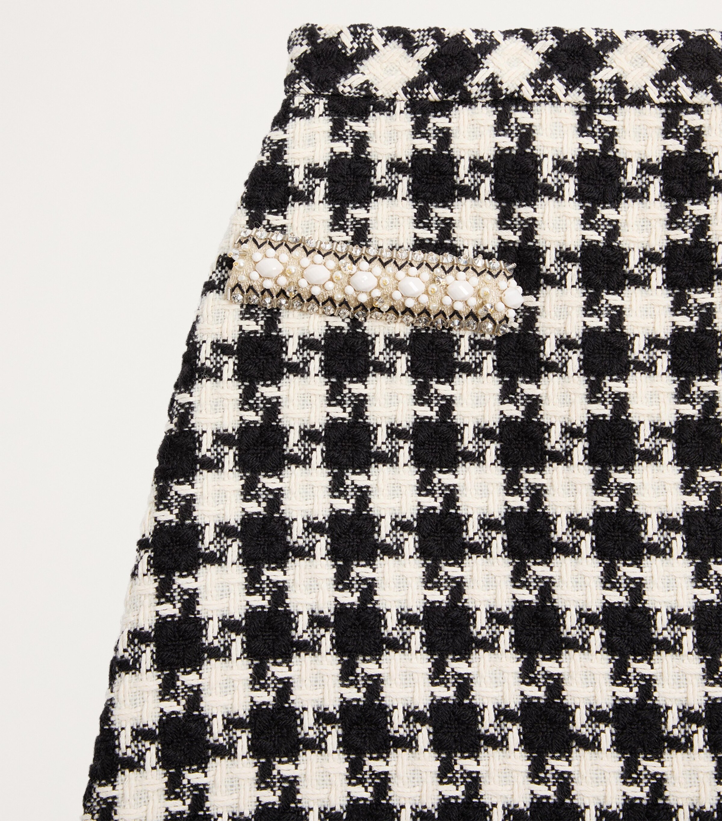 Valentino Virgin Wool-Blend Houndstooth Mini Skirt | Harrods UK