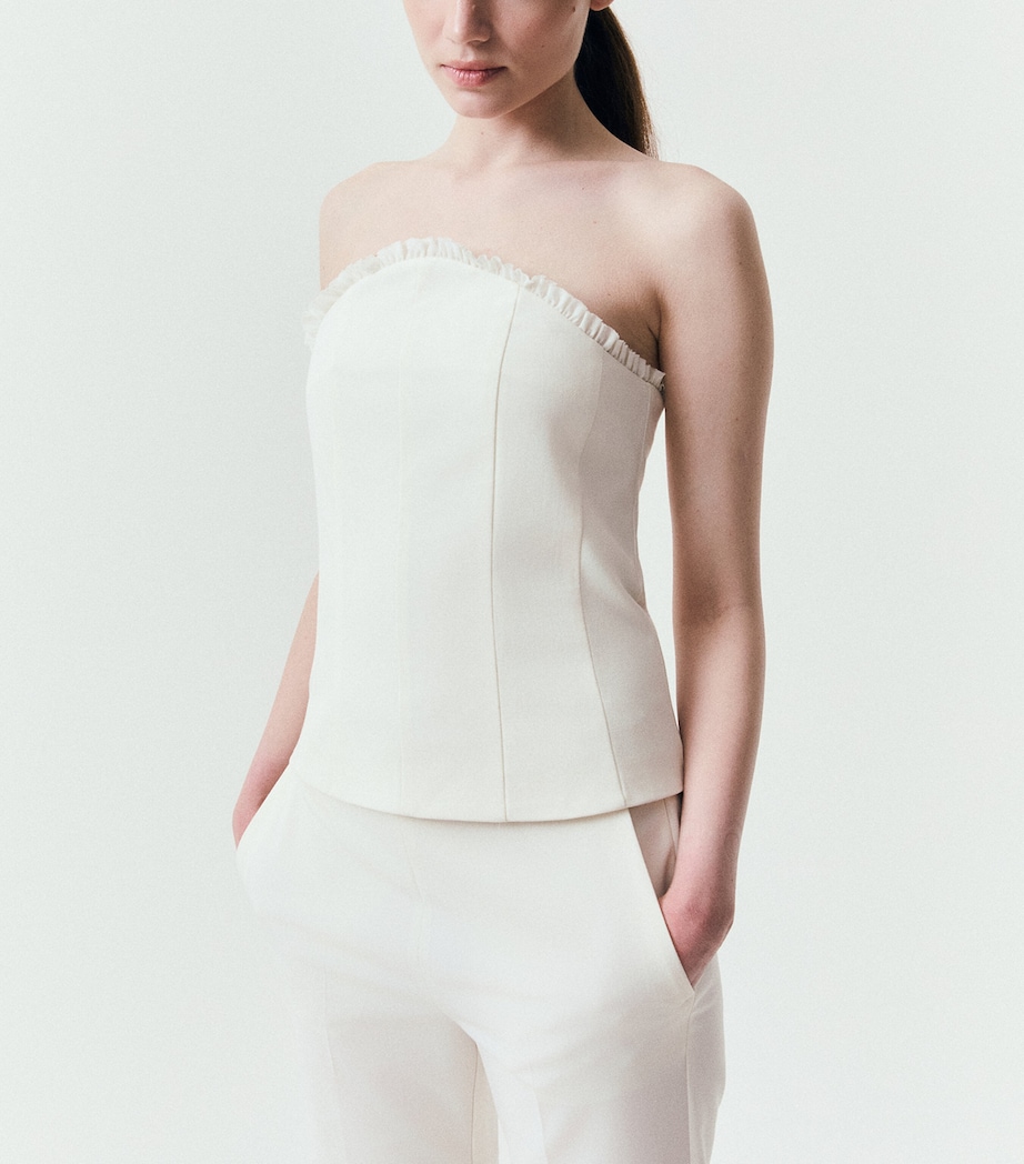 Marella Womens Ruffled-Neck Sleeveless Top Ivory Image 4