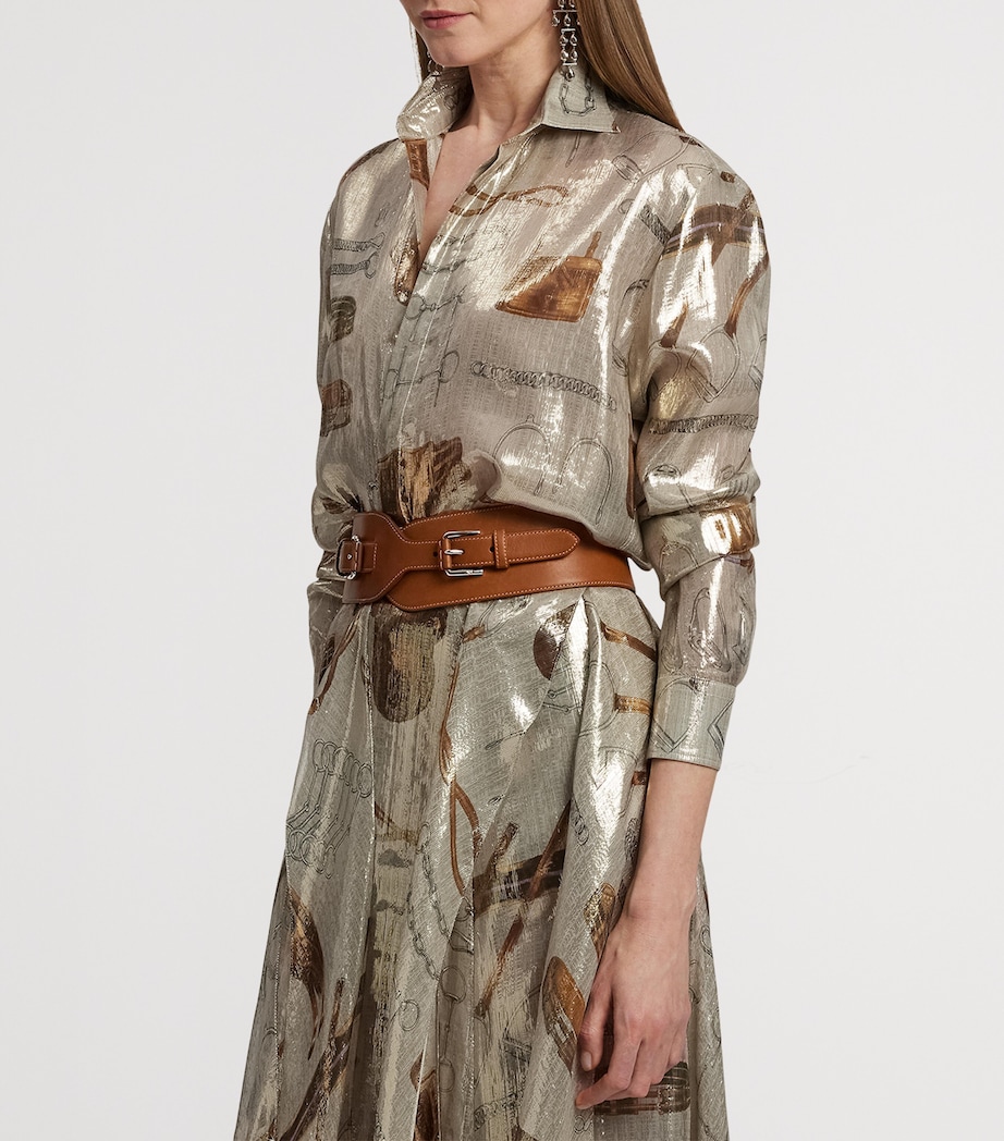 Lamé Equestrian Print Evelina Shirt PALLADIUM MULTI Image 7