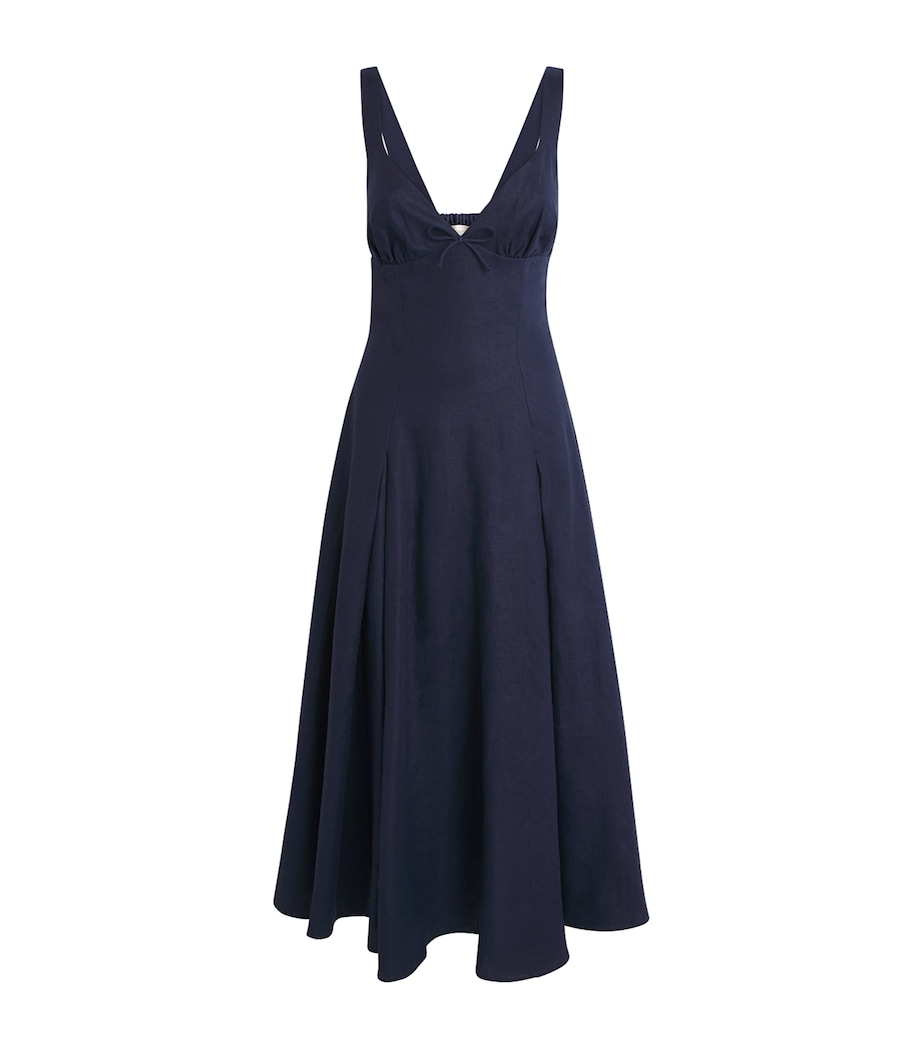 Faithfull The Brand Womens Linen Adalee Midi Dress Navy Image 1