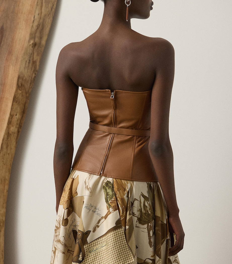 Leather Belted Top LIGHT TOFFEE Image 3