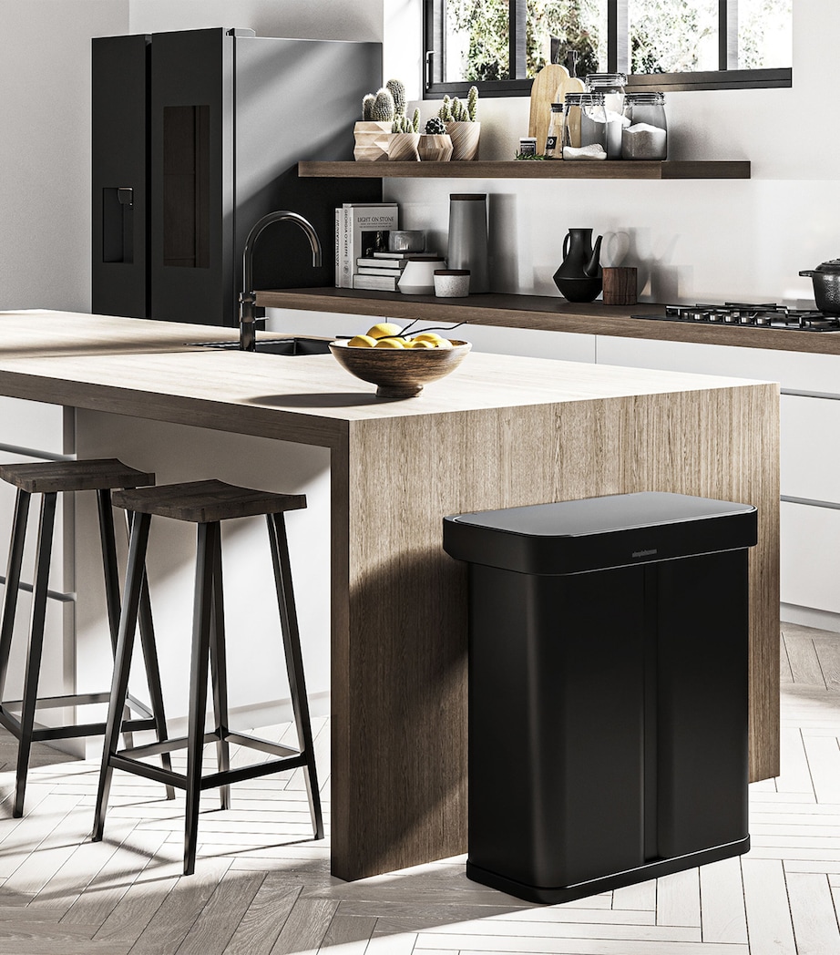 Rectangular Dual Compartment Sensor Bin (58L) BLACK Image 2