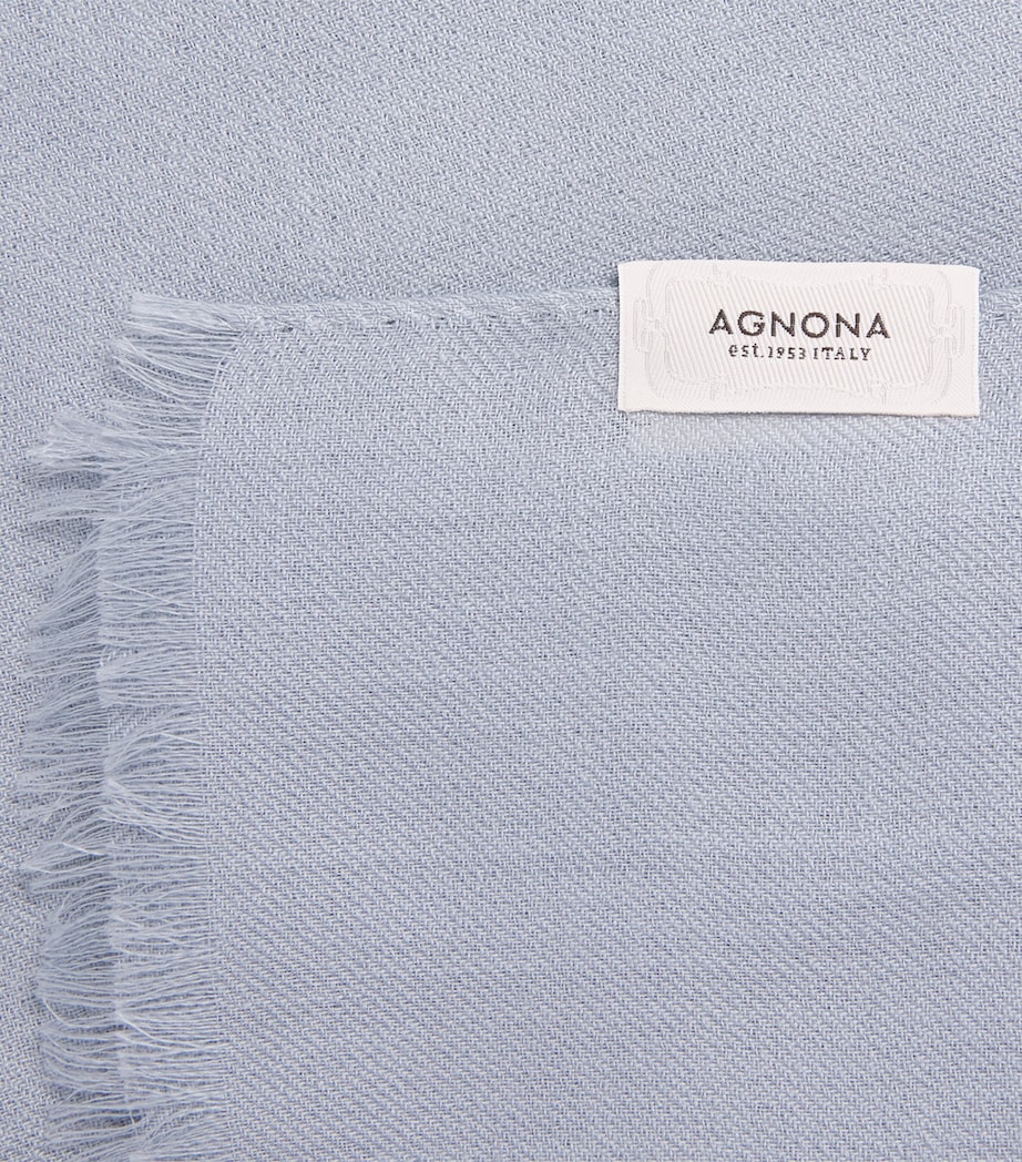 Agnona Cashmere Scarf Blue Powder Image 4