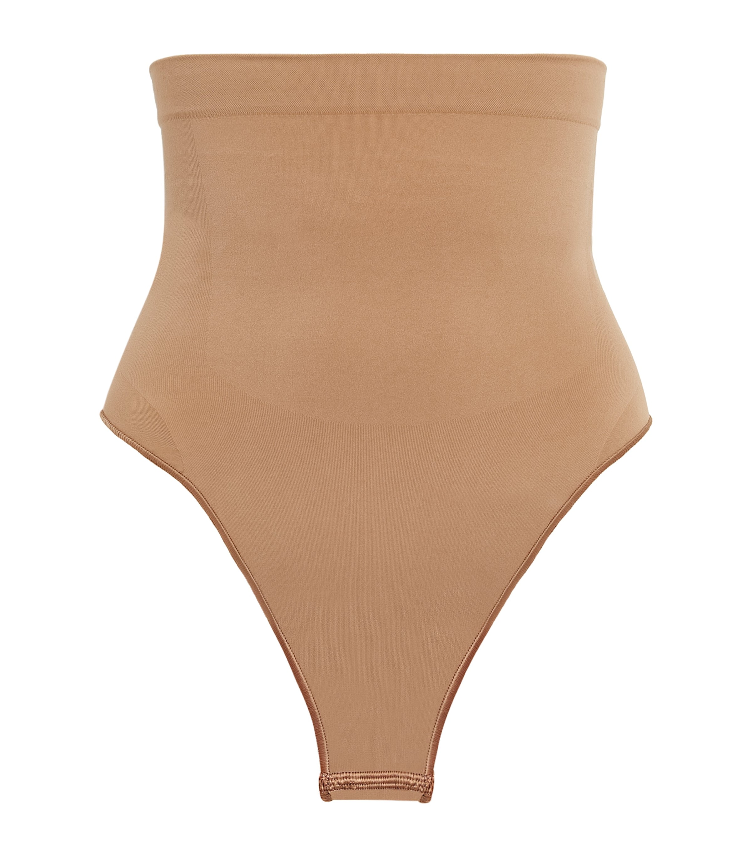 Skims Seamless Sculpt High-waist Thong In Brown