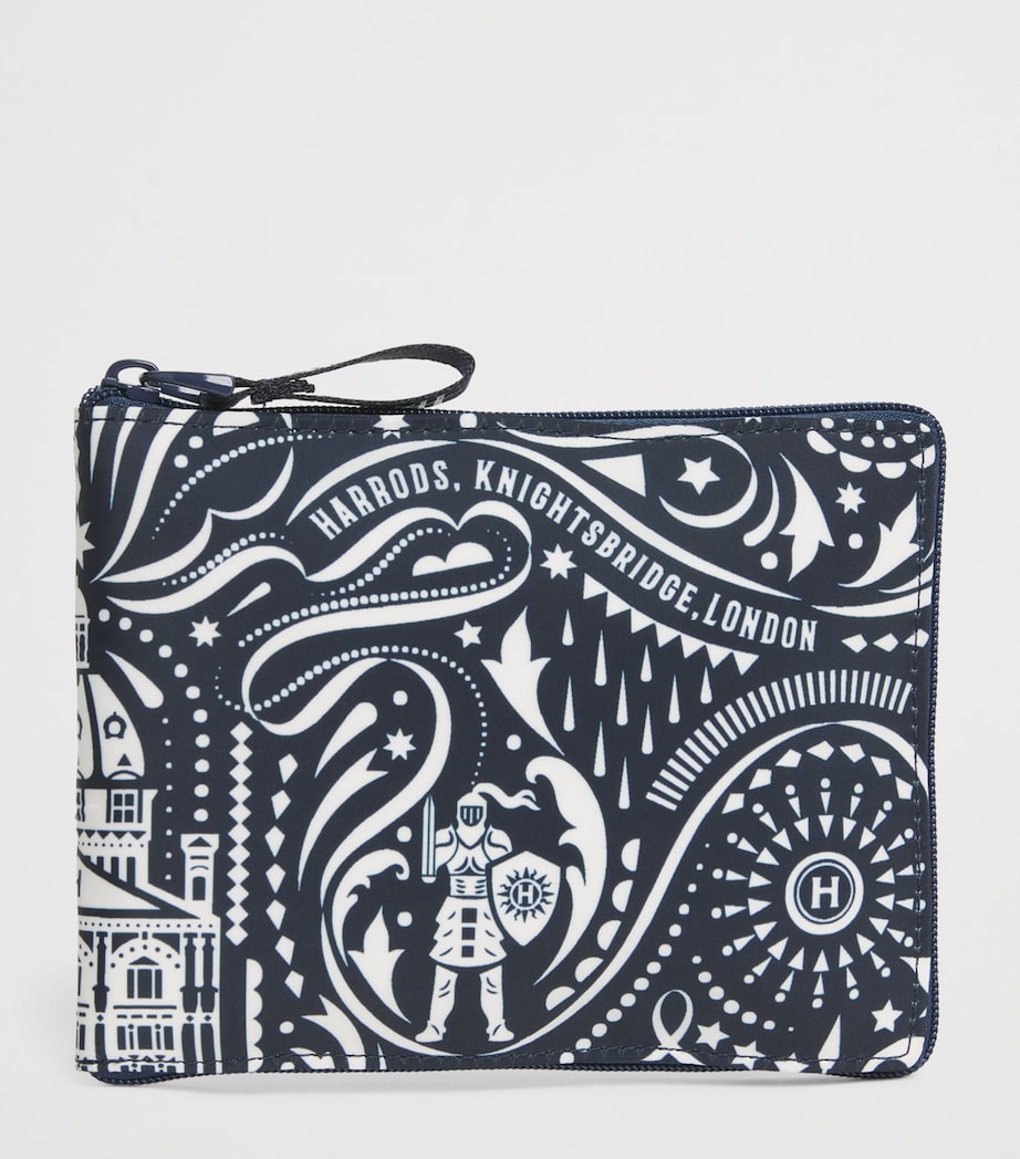 Harrods Knights of Brompton Pocket Shopper Bag Multi Print Image 3
