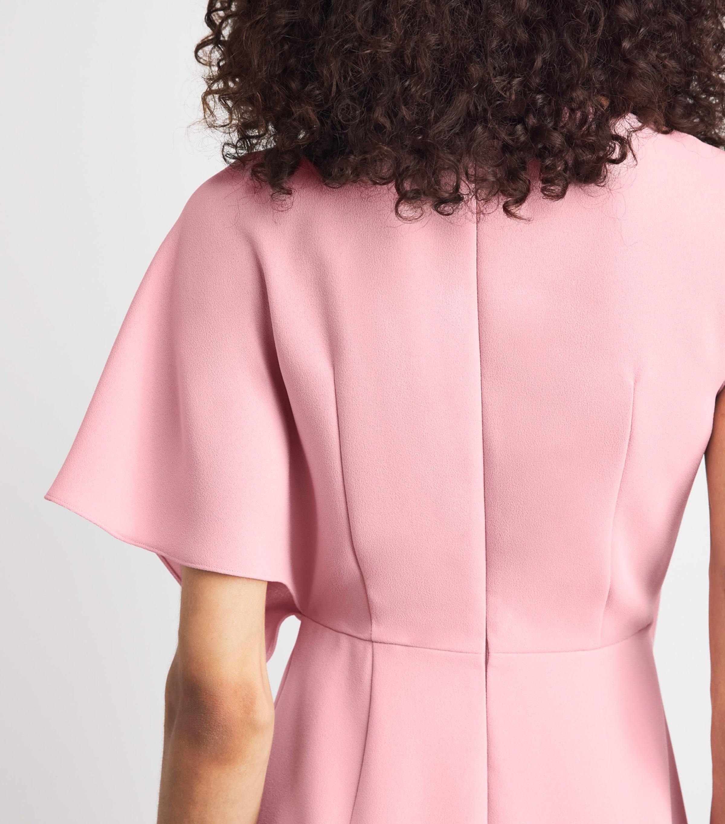 Roksanda Womens Crepe One-Shoulder Elva Midi Dress Pink Image 5