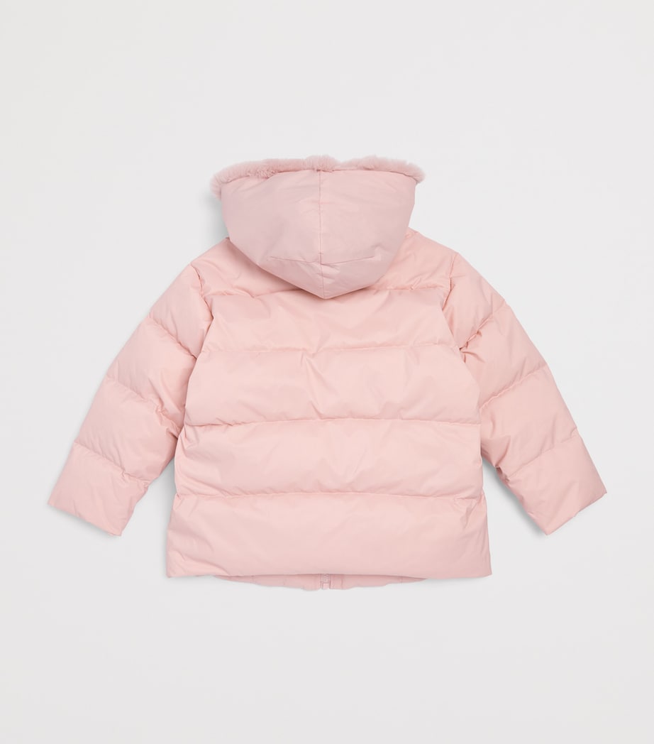 Yves Salomon Enfant Down Lambskin-Insert Puffer Jacket (4-14 Years) Image 2