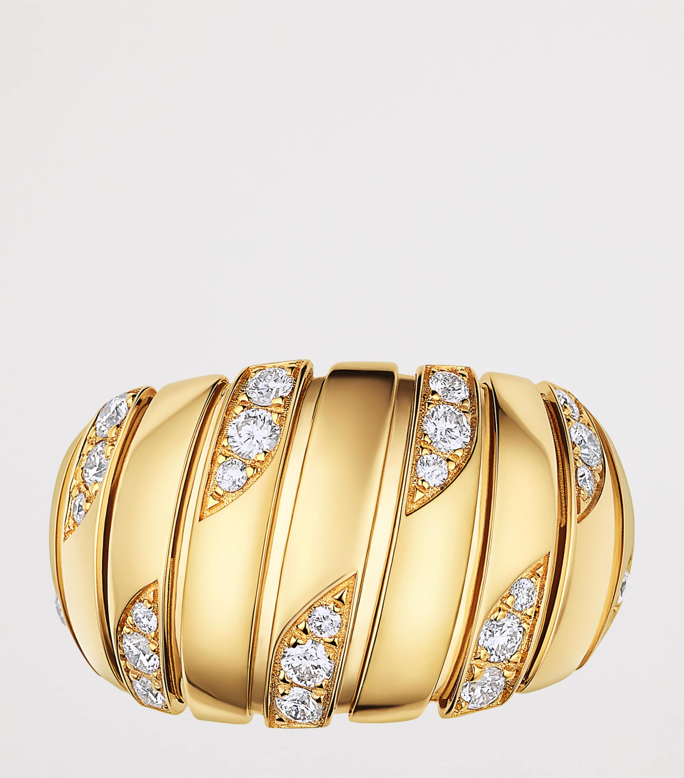 Bvlgari Yellow Gold and Diamond Tubogas Ring Gold Image 2
