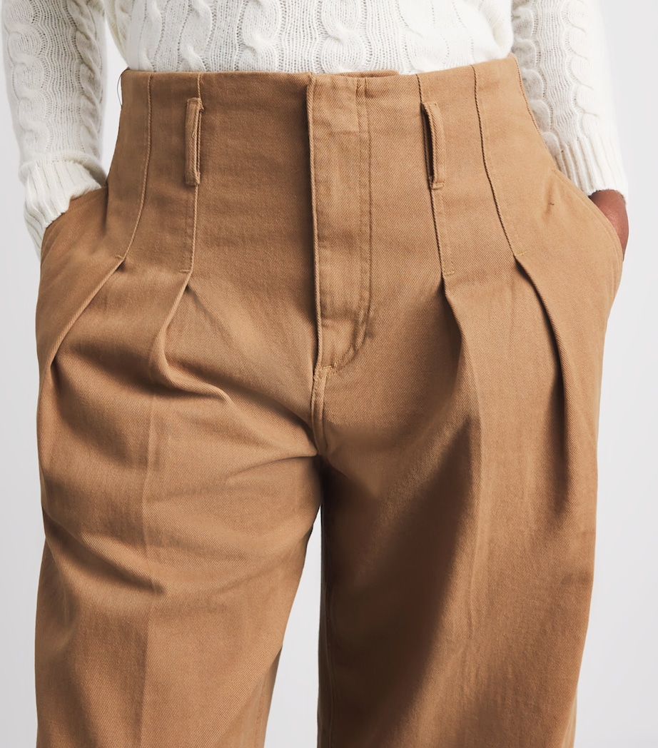 Polo Ralph Lauren Pleated Wide-Leg Trousers Camel Image 3
