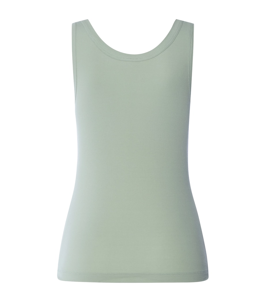 Hanro Womens Stretch-Cotton Sleep & Lounge Tank Top Dark Seafoam Image 5