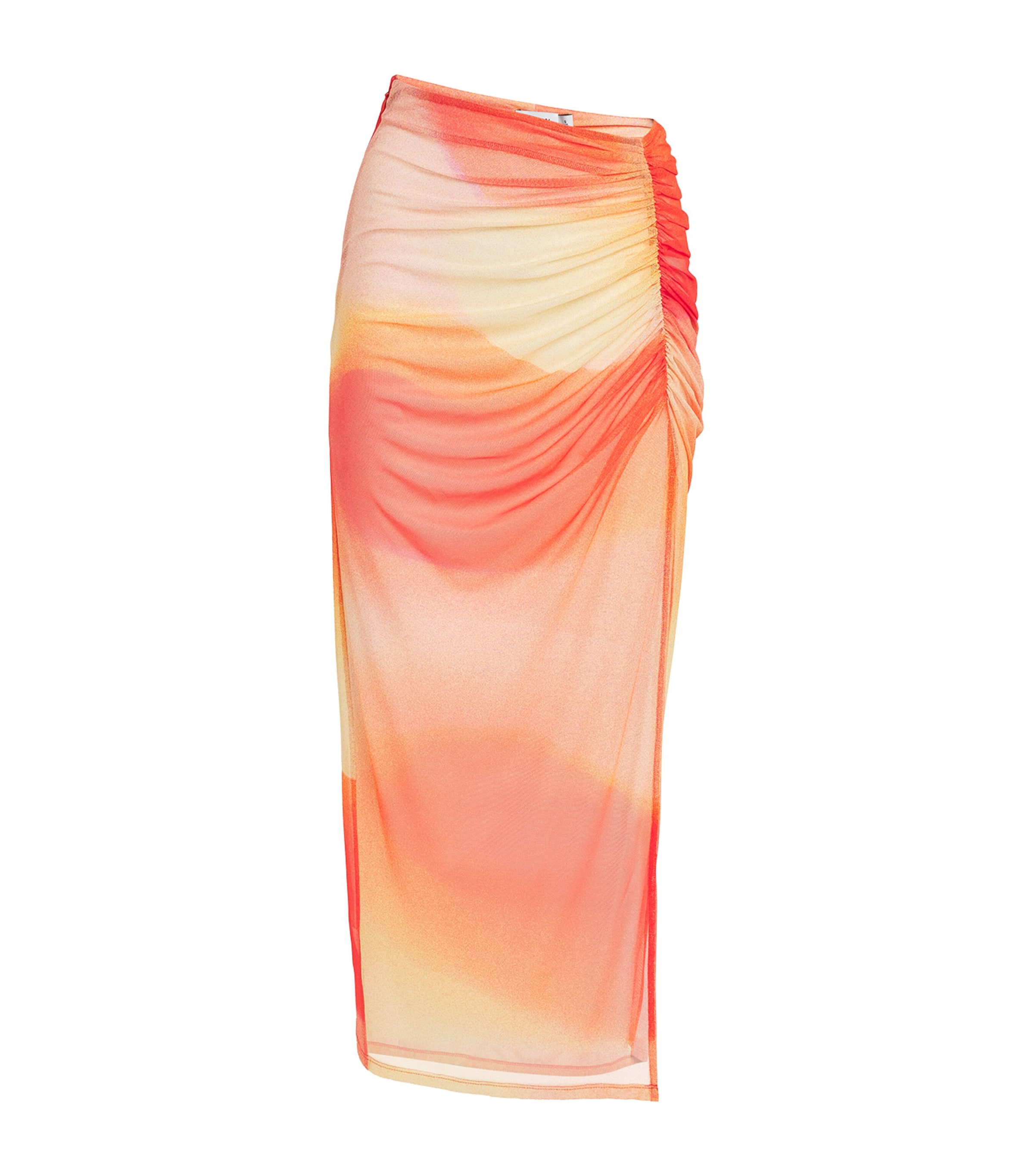 Simkhai Womens Mesh Gathered Kensington Maxi Skirt Golden Hour Sunset Image 1
