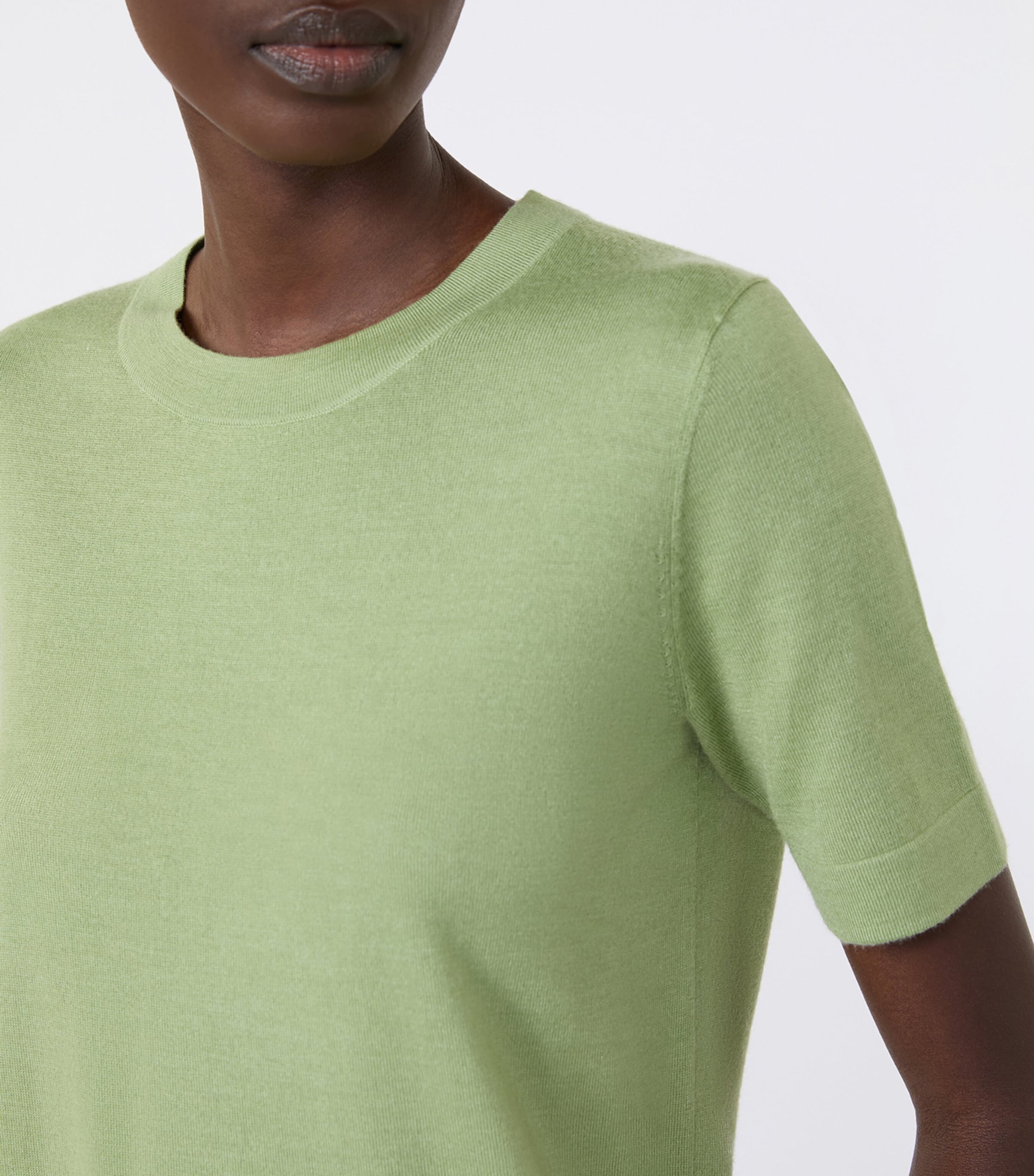 Weekend Max Mara Womens Wool-Silk Knit Top Green Image 6